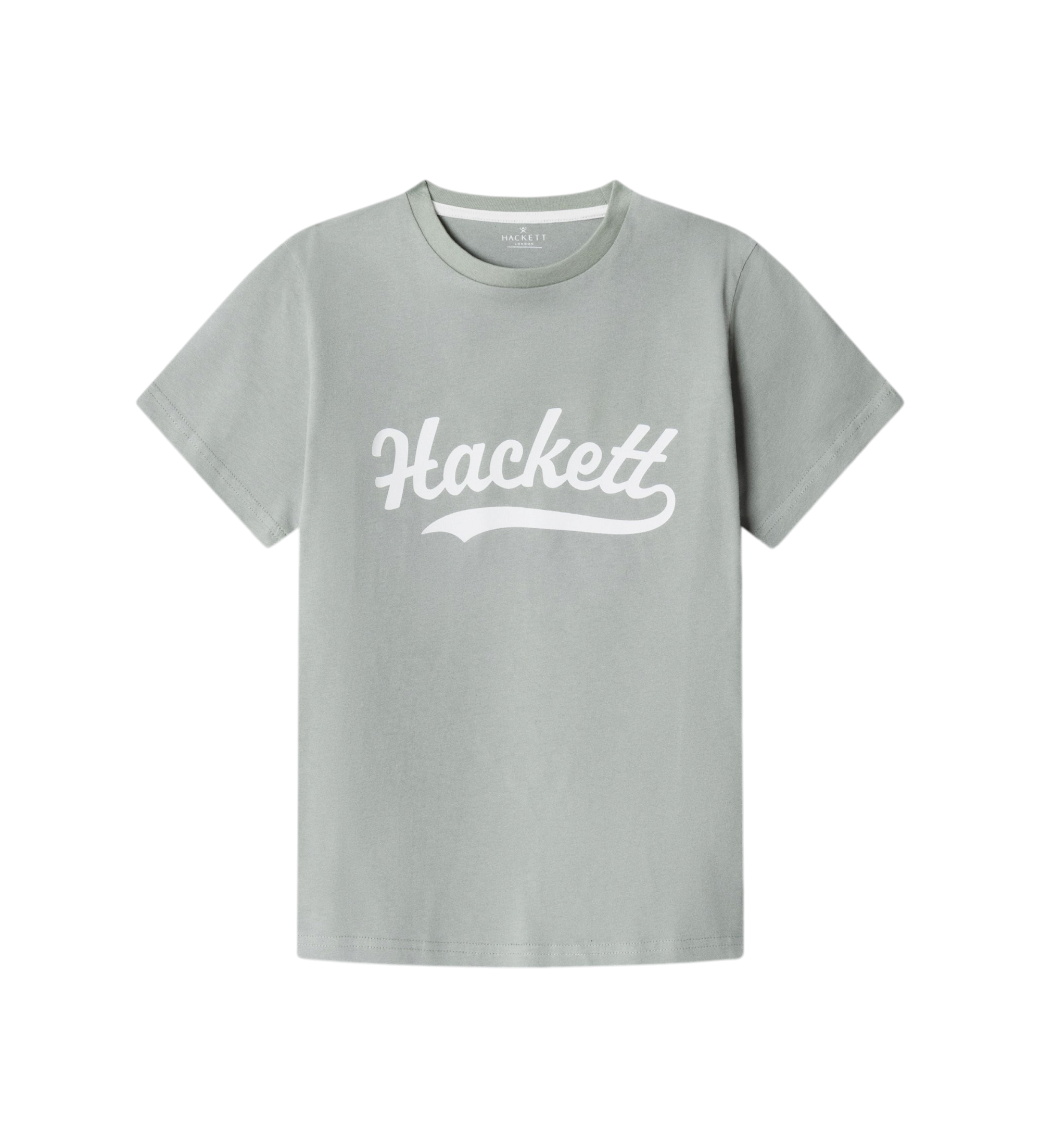 Hackett London für Jungen. HK5000020 Logo-T-Shirt grün (11Años= 146cm), Lässig, Baumwolle, Kurzarm, Kinderbekleidung