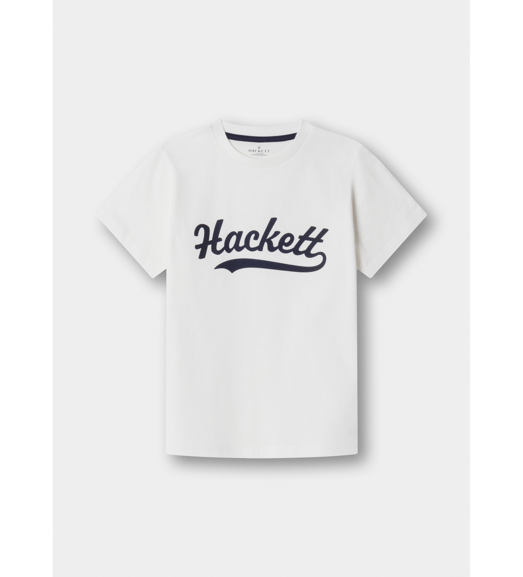 Hackett London für Jungen. HK5000020 T-shirt Logo Tee weiß (Y11), Lässig, Baumwolle, Kurzarm, Kinderbekleidung