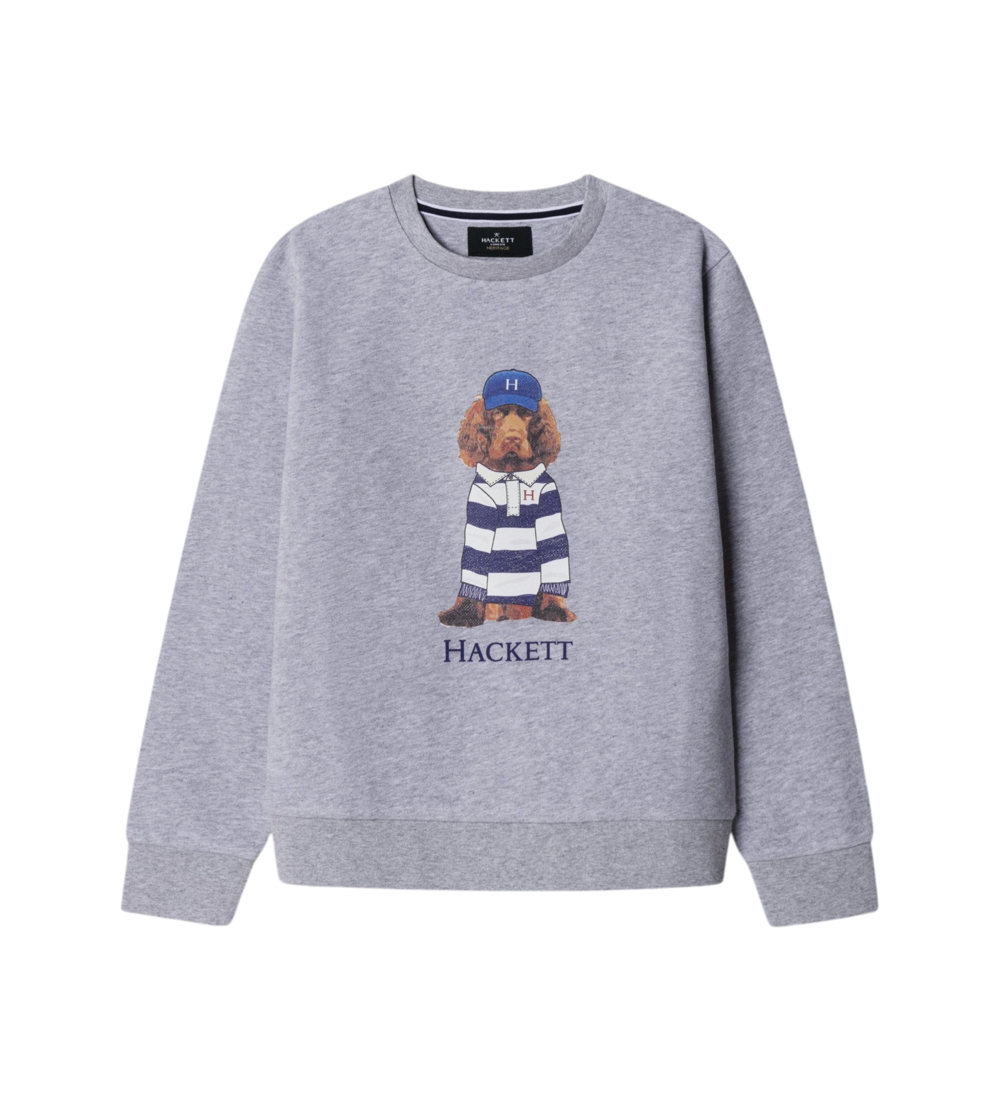 Hackett London für Jungen. HK5800043 Heritage Harry Crew Sweatshirt grau (11años= 146cm), Lässig, Baumwolle, Langarm, Kinderbekleidung