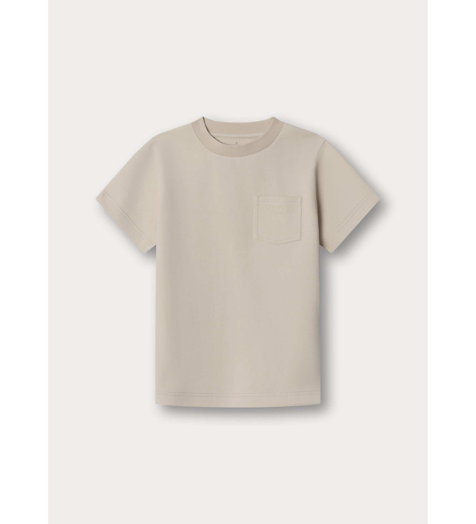 Hackett London für Jungen. HK5000028 Interlock Tee beige (Y11), Lässig, Baumwolle, Kurzarm, Kinderbekleidung
