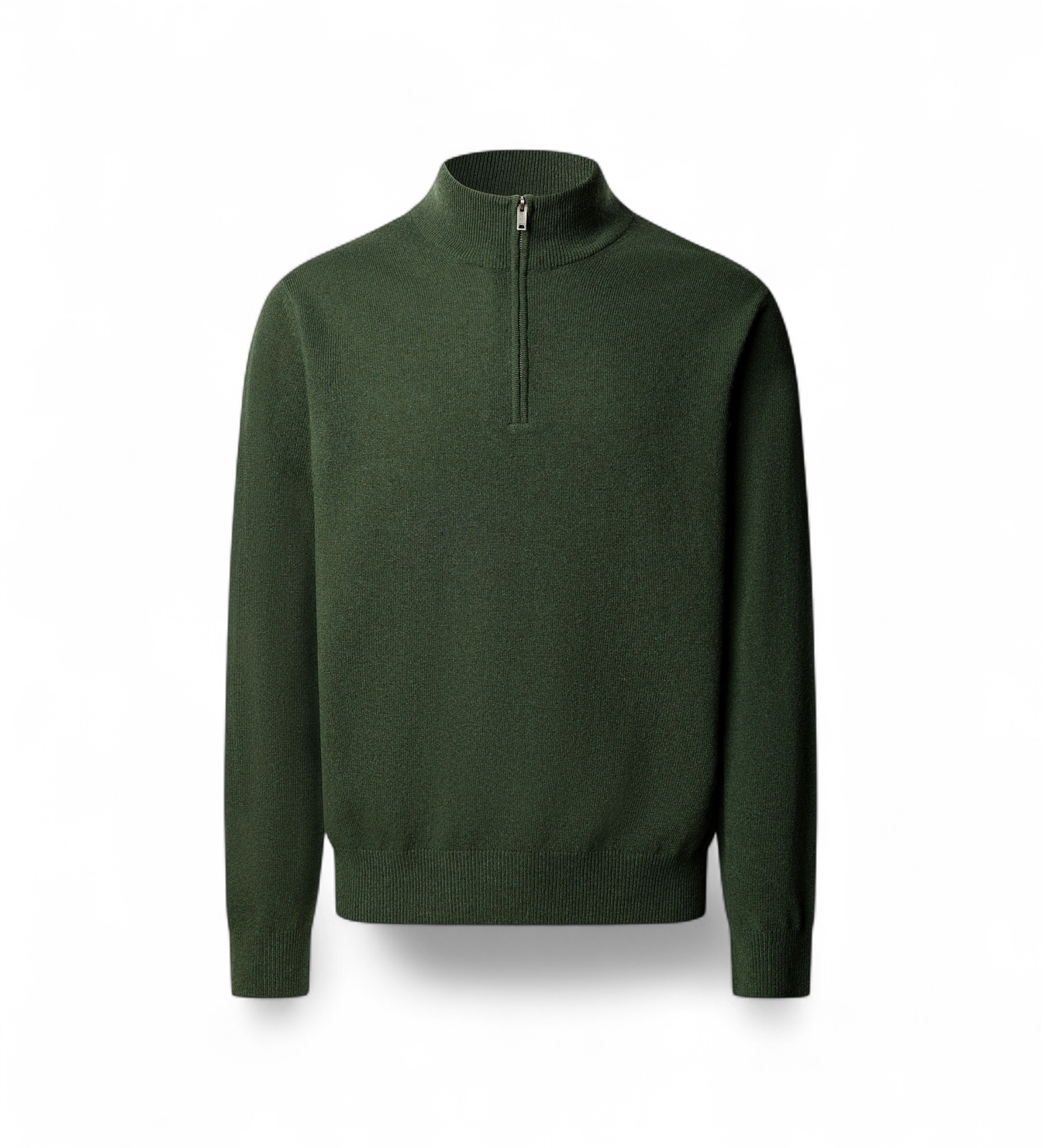 Hackett London für Herren. HM7000243 Merino Cash Mix Hzip-Pullover mit Reißverschluss, grün (L), Lässig, Wolle, Klassisch, Langarm