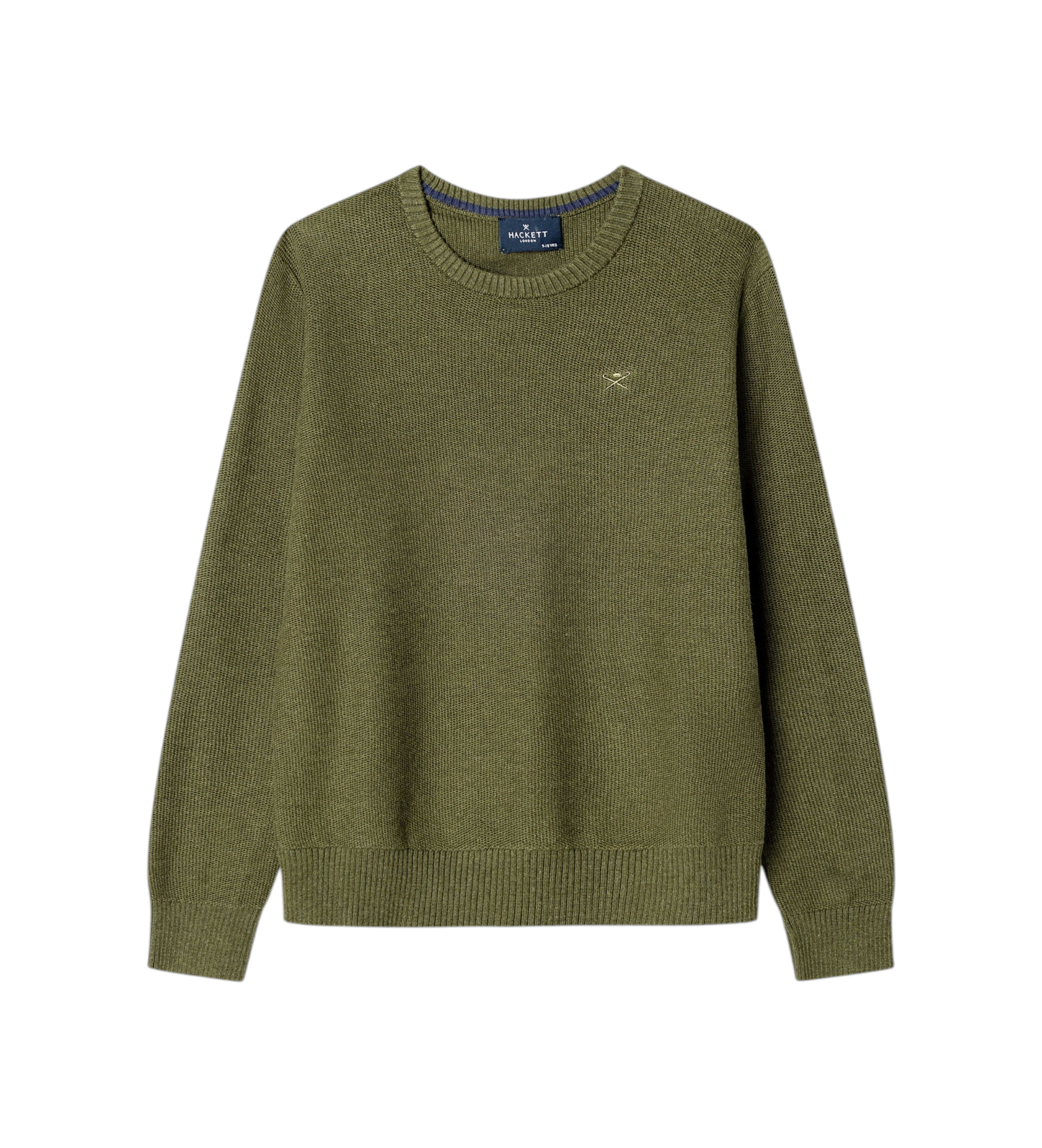 Hackett Londonvoor jongens. HK7000019 Honeycomb Crew trui groen (13Años= 157cm), Casual, Katoen, kinderkleding