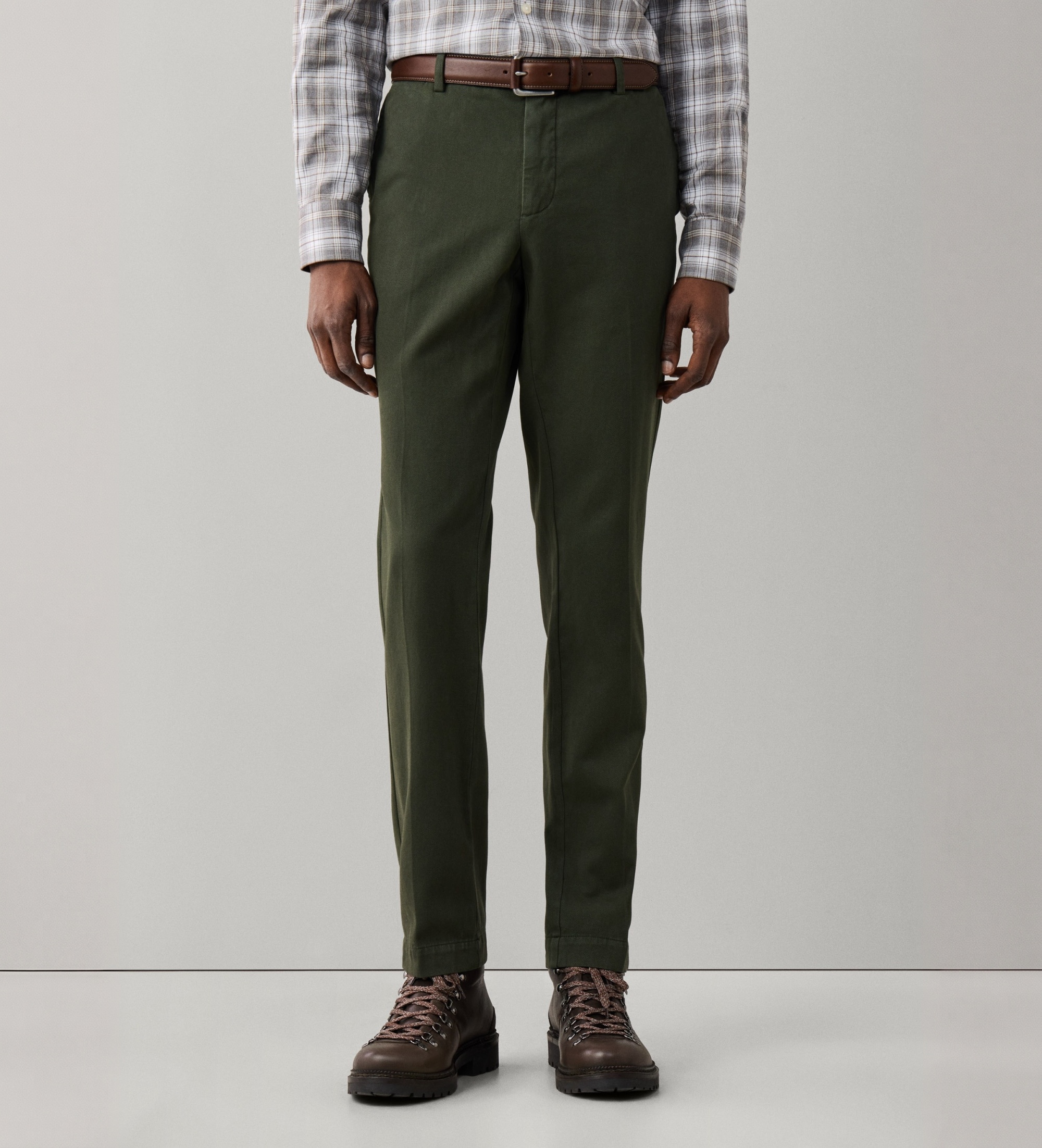 Hackett Londonvoor mannen. HM2100171 Brushed Cott Twill broek groen (31/32), Casual, Katoen, Klassiek