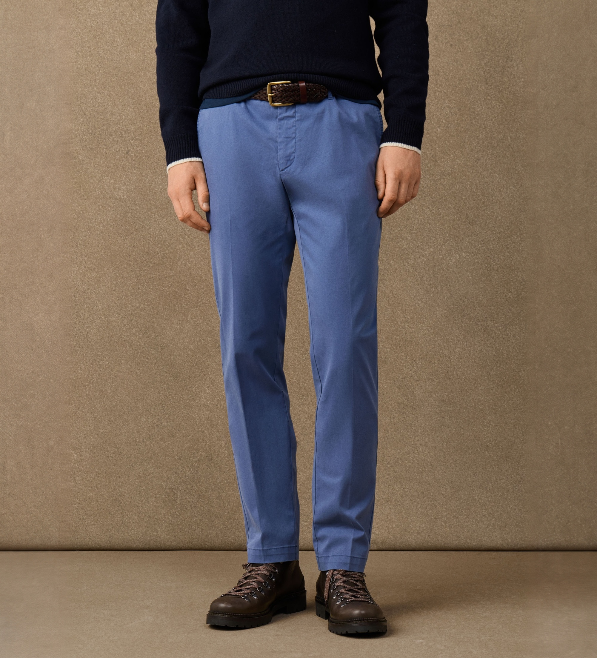 Hackett Londonvoor mannen. HM2100154 Heritage Ken chino broek blauw (34/30), Casual, Katoen, Klassiek