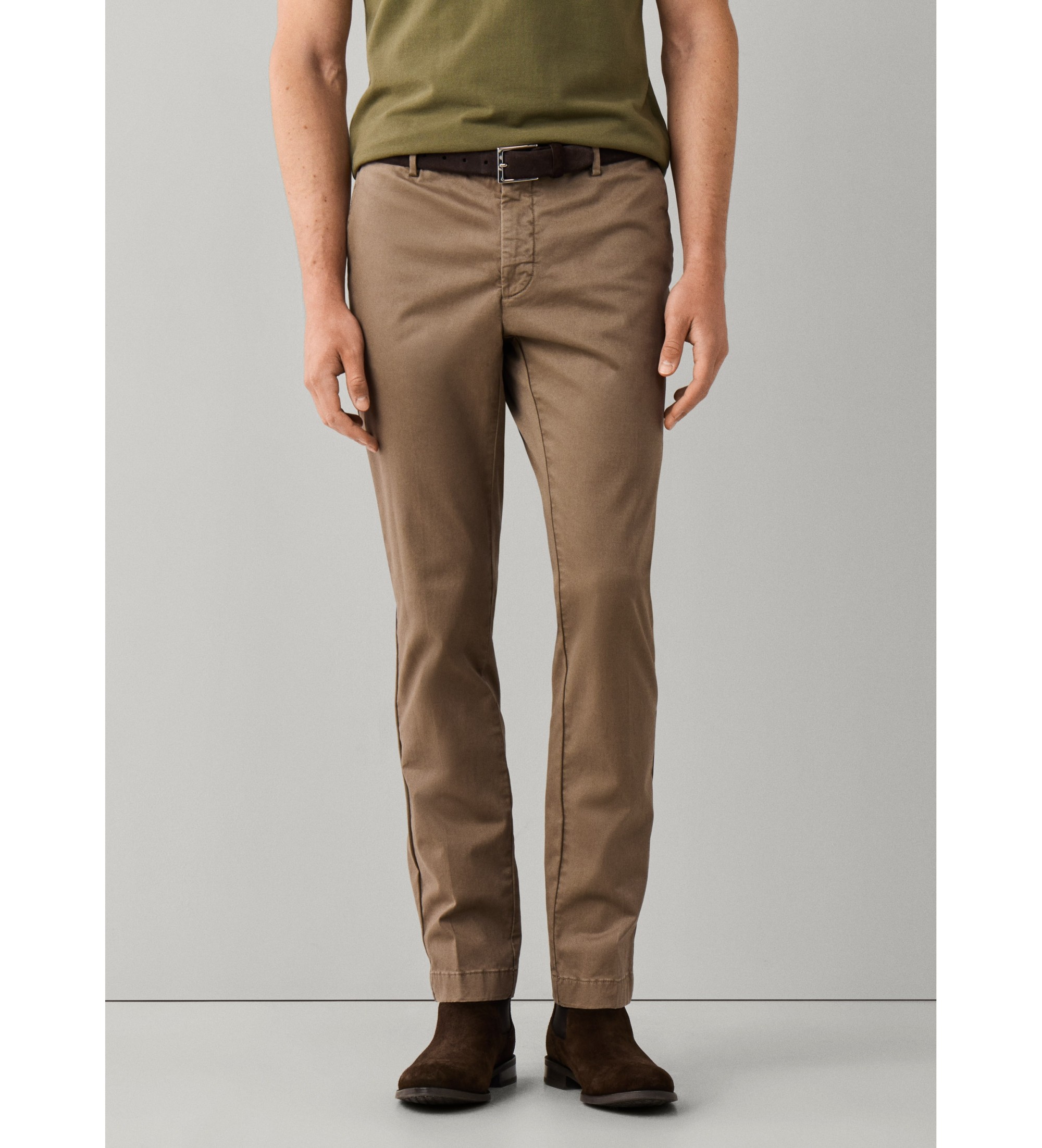 Hackett London für Herren. HM2100116 Beigefarbene Kensington-Chinohose (33/32), Lässig, Baumwolle