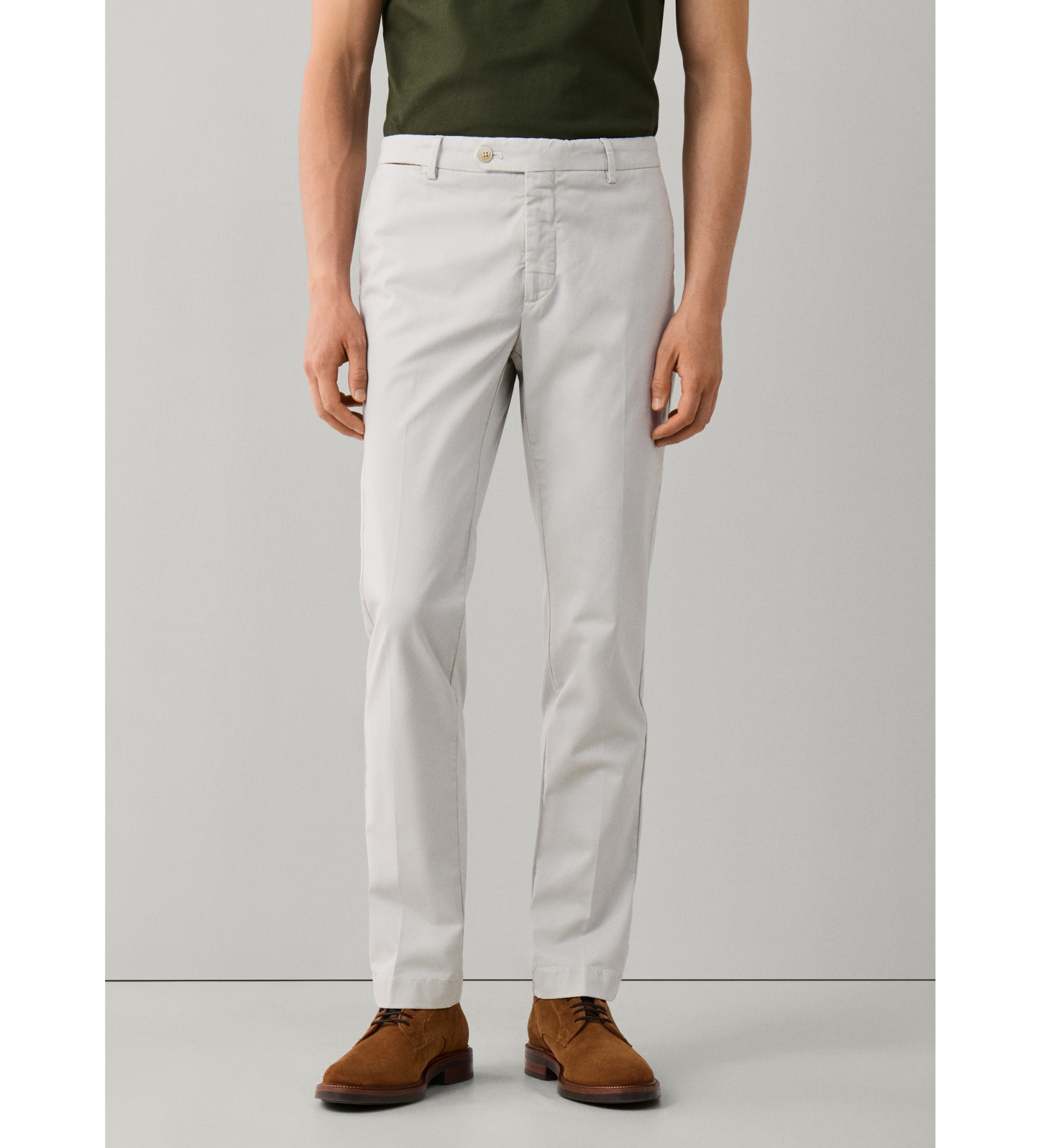 Hackett London für Herren. HM2100116 Graue Kensington-Chino-Hose (32/30), Lässig, Baumwolle