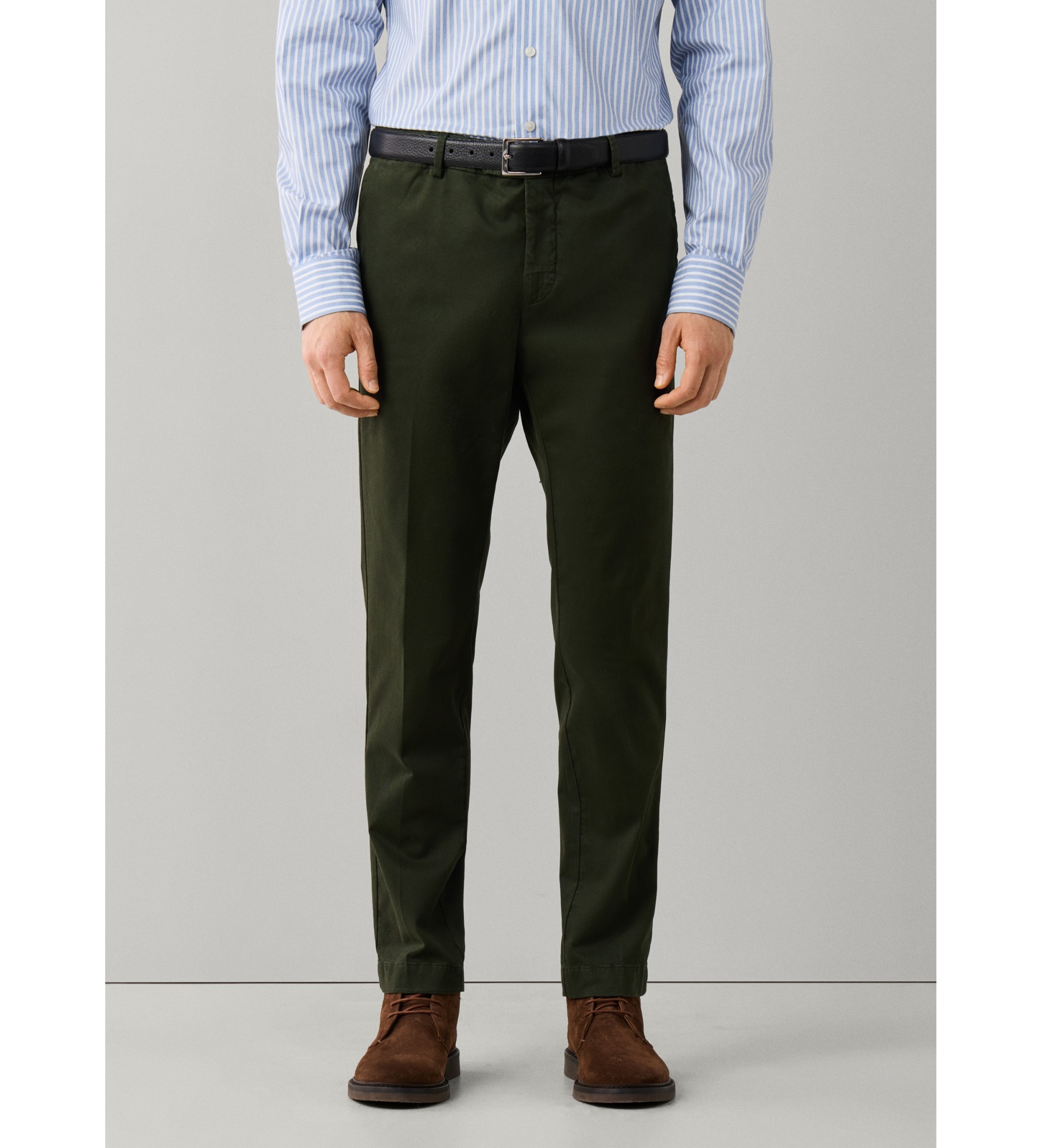 Hackett London für Herren. HM2100116 Dunkelgrüne Kensington-Chino-Hose (34/32), Lässig, Baumwolle