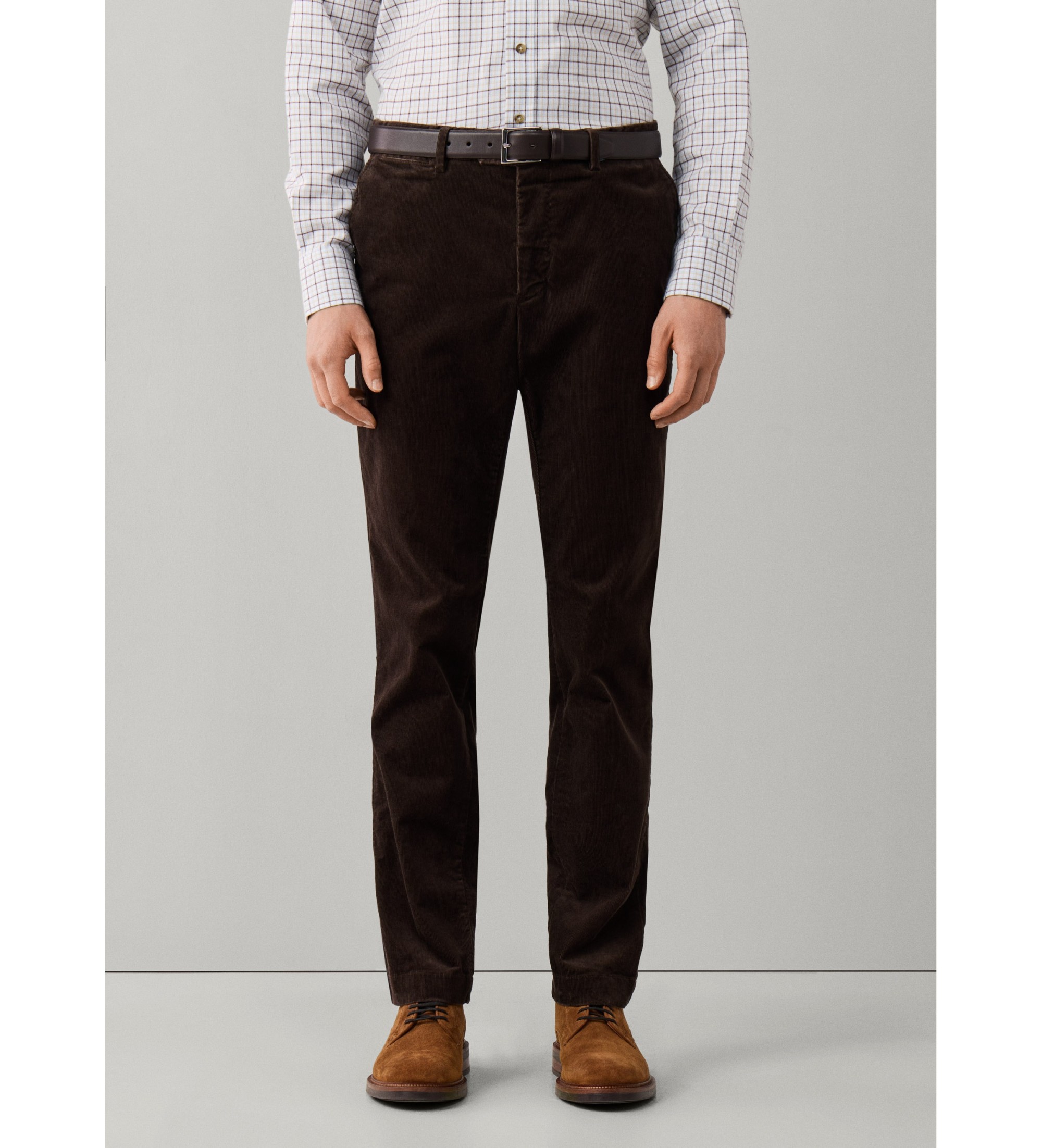 Hackett London für Herren. HM2100164 Braune Pigment Cord Chinohose (33/30), Lässig, Baumwolle