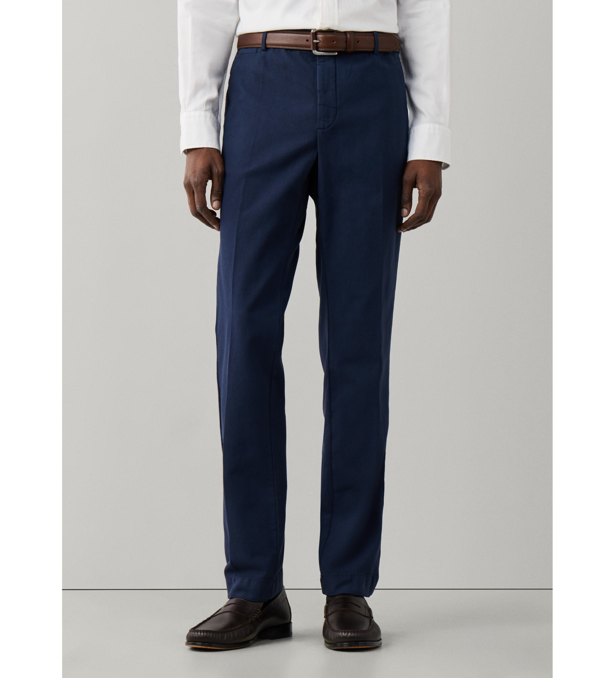 Hackett London für Herren. HM2100188 Hose Devon Texture marineblau (33/32), Lässig, Baumwolle, Klassisch