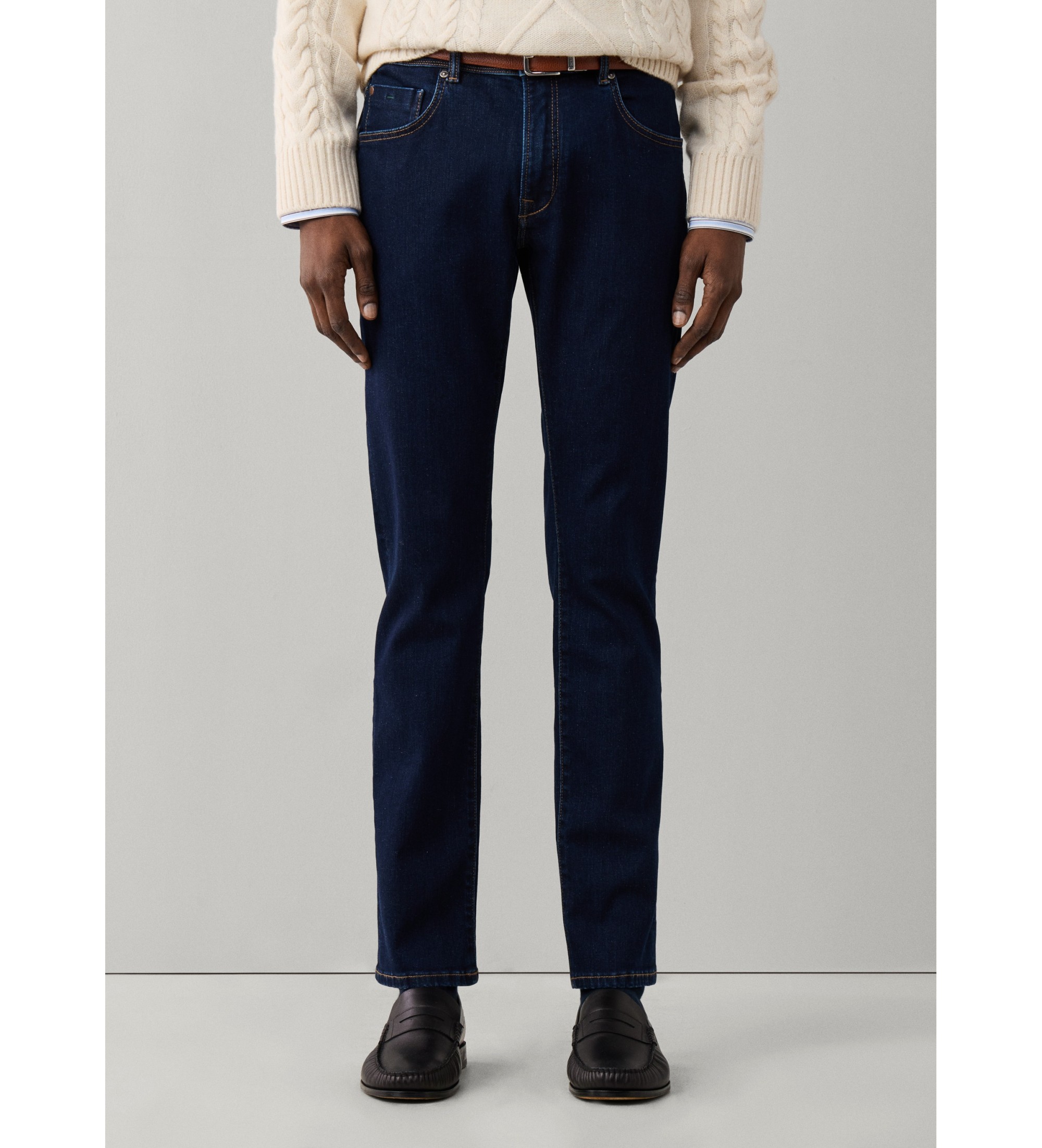 Hackett London für Herren. HM2100182 Jeans Powerflex Rinse Wsh marineblau (31/32), Lässig, Baumwolle, Denim