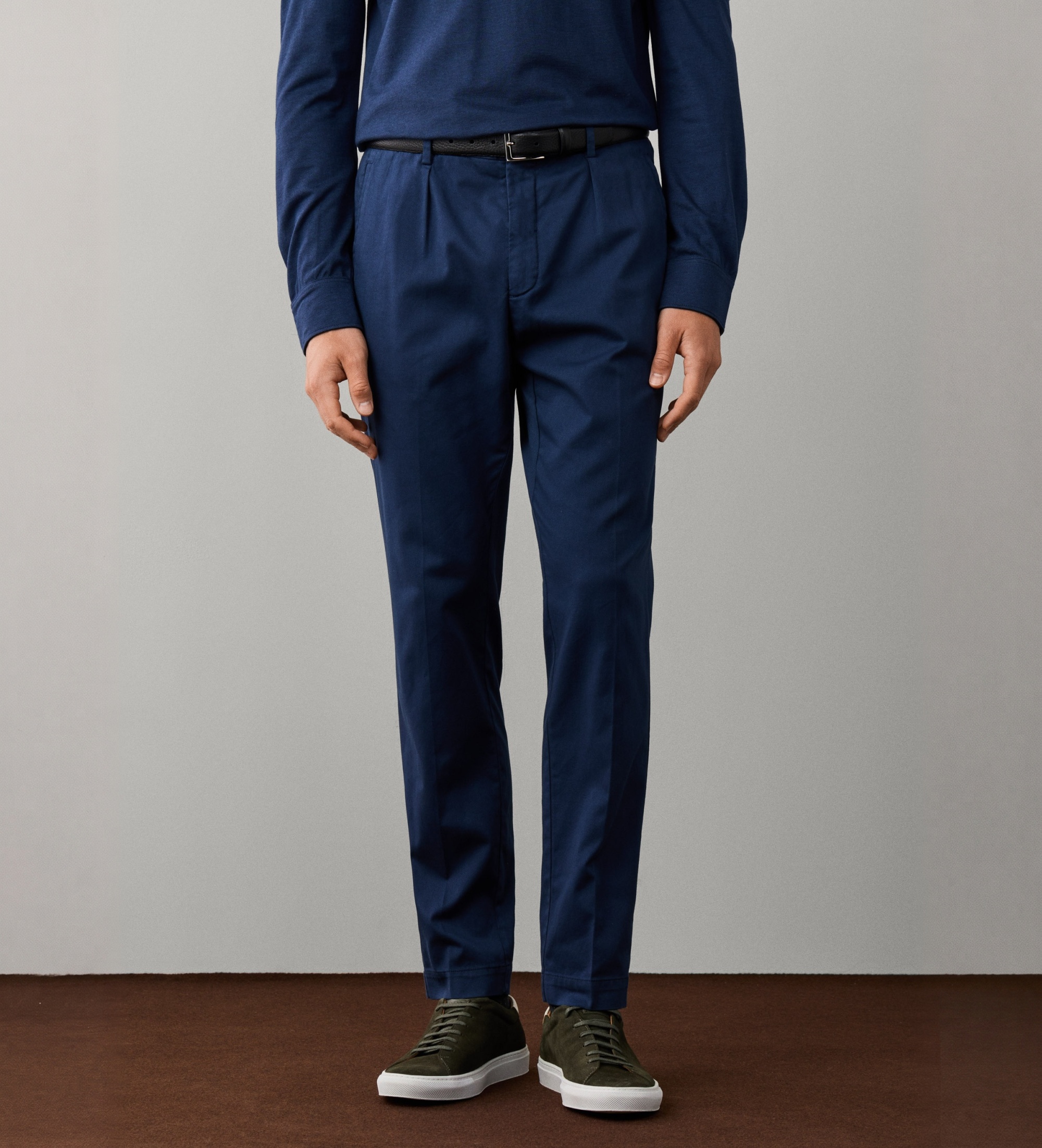Hackett Londonvoor mannen. HM2100170 Ttvl Sateen Sloane broek marineblauw (30/34), Casual, Katoen, Klassiek