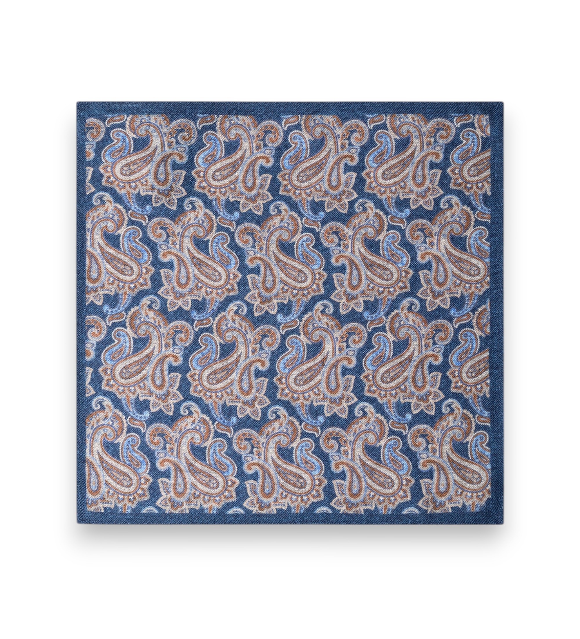 Hackett London für Herren. HM0100064 Marineblaues Einstecktuch mit Paisley-Muster (OSFA), Lässig, Wolle, Klassisch
