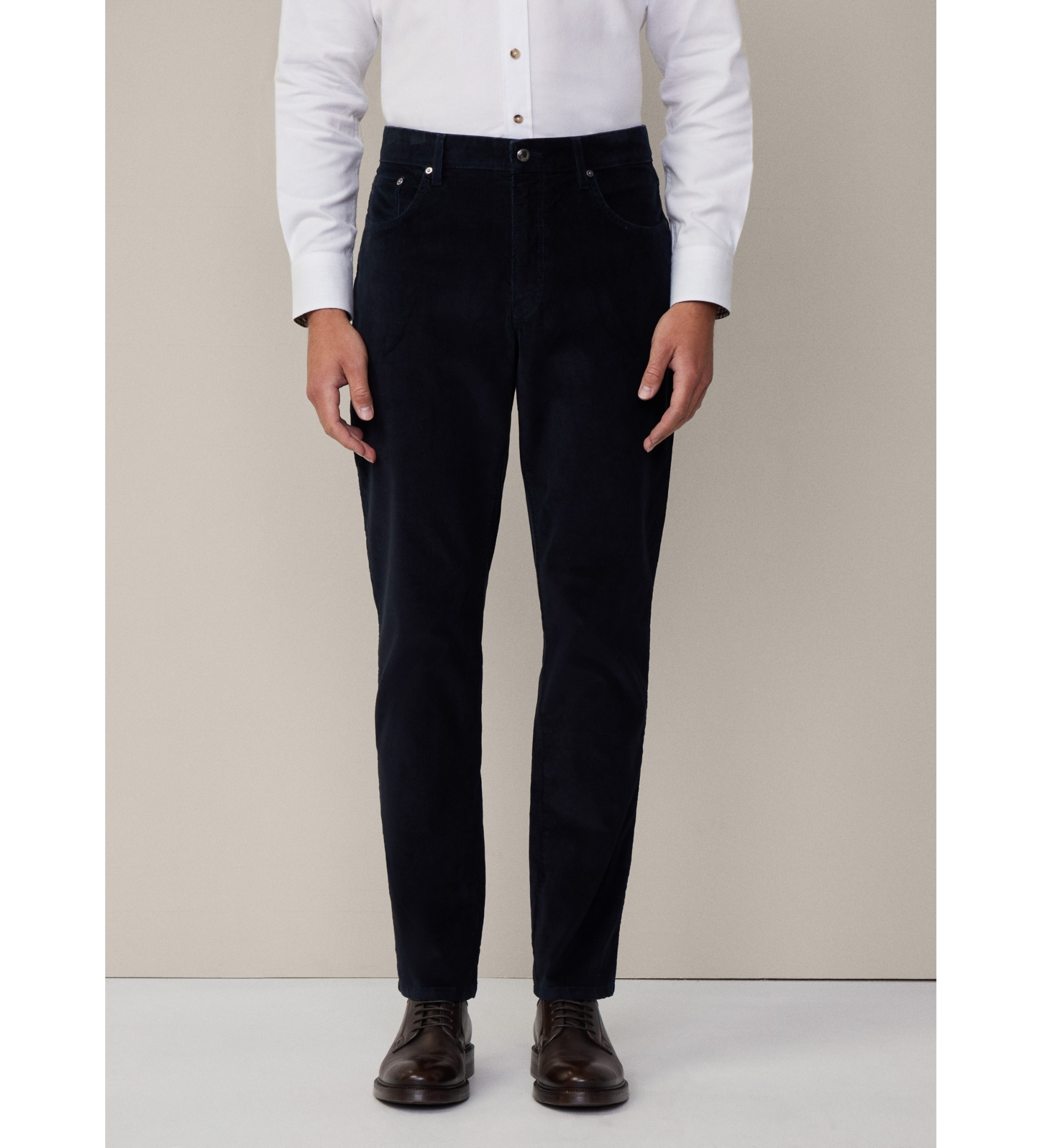 Hackett London für Herren. HM212655 Pigment Cord Hose navy (36/32), Lässig, Baumwolle, Marine