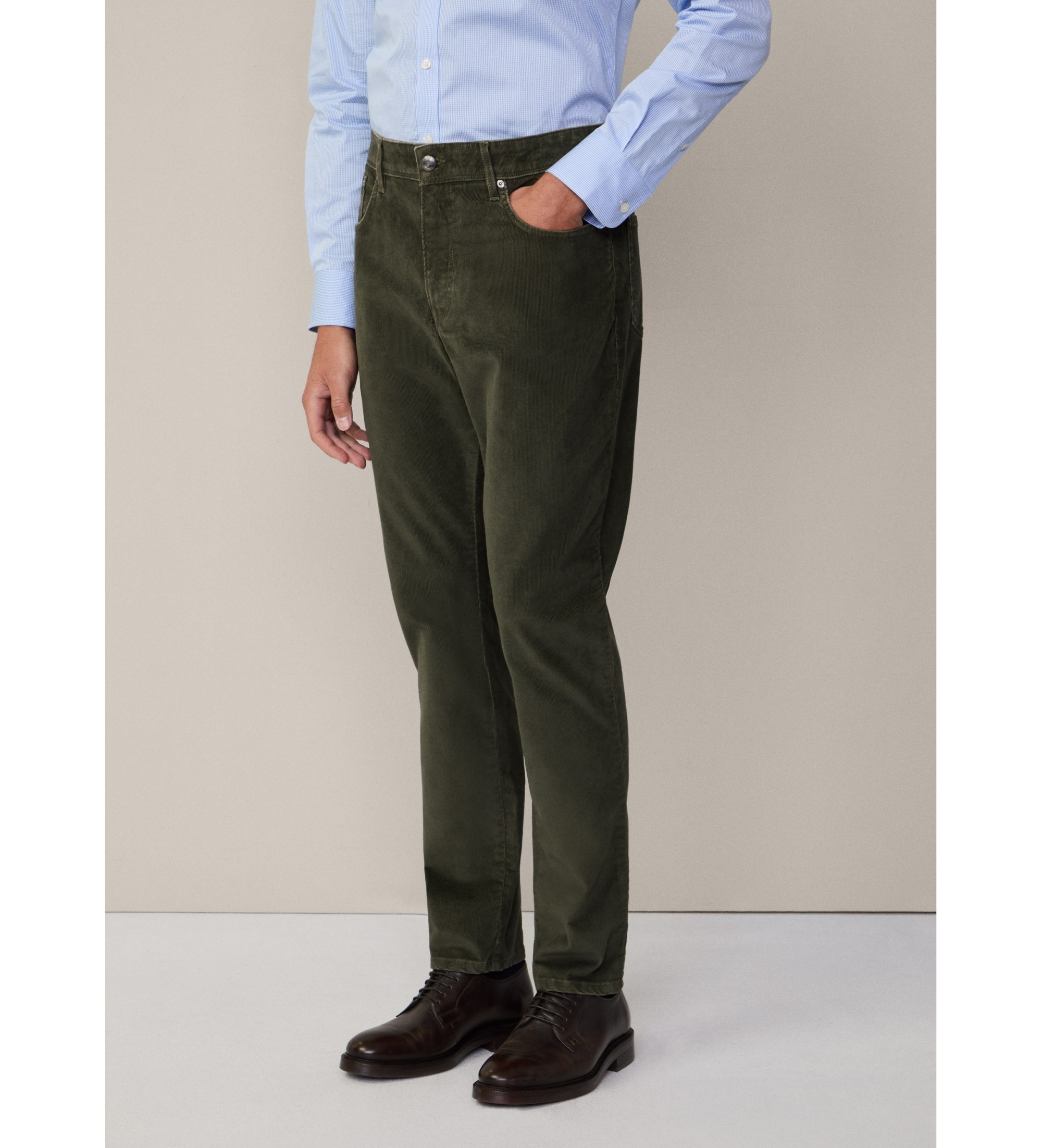 Hackett London für Herren. HM212655 Pigment Cord Hose grün (34/32), Lässig, Baumwolle