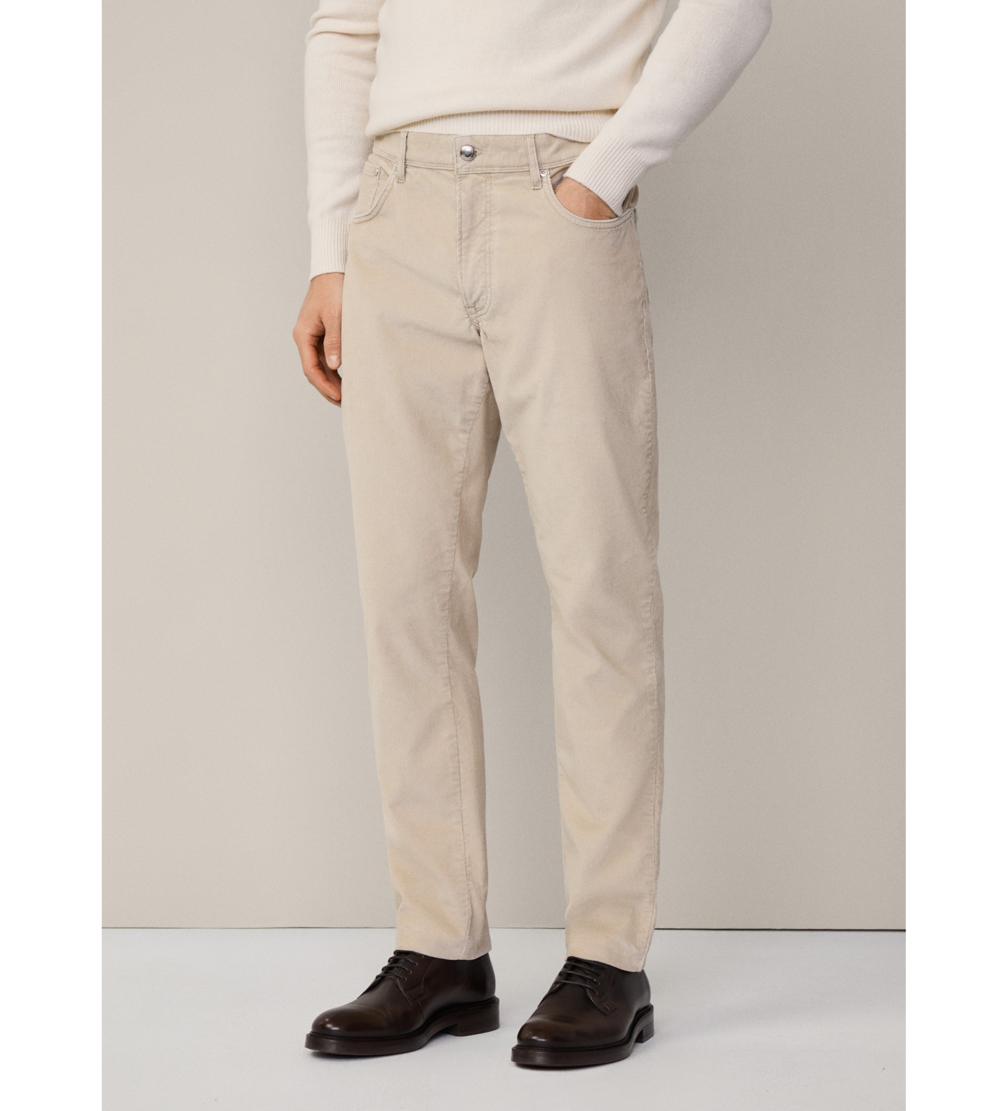 Hackett London für Herren. HM212655 Pigment Cord beige Hose (36/32), Lässig, Baumwolle
