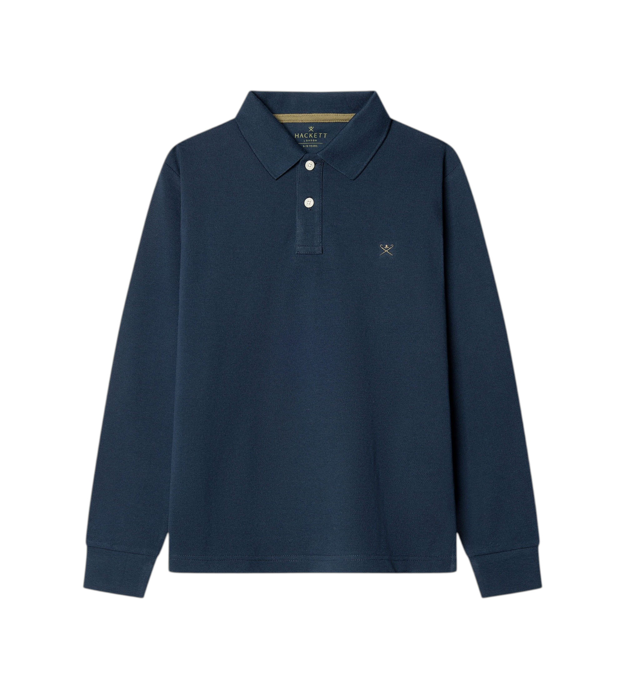 Hackett London für Jungen. HK5500007 Poloshirt mit langen Ärmeln ?Small Logo?, marineblau (15Años= 170cm), Lässig, Baumwolle, Klassisch, Lan