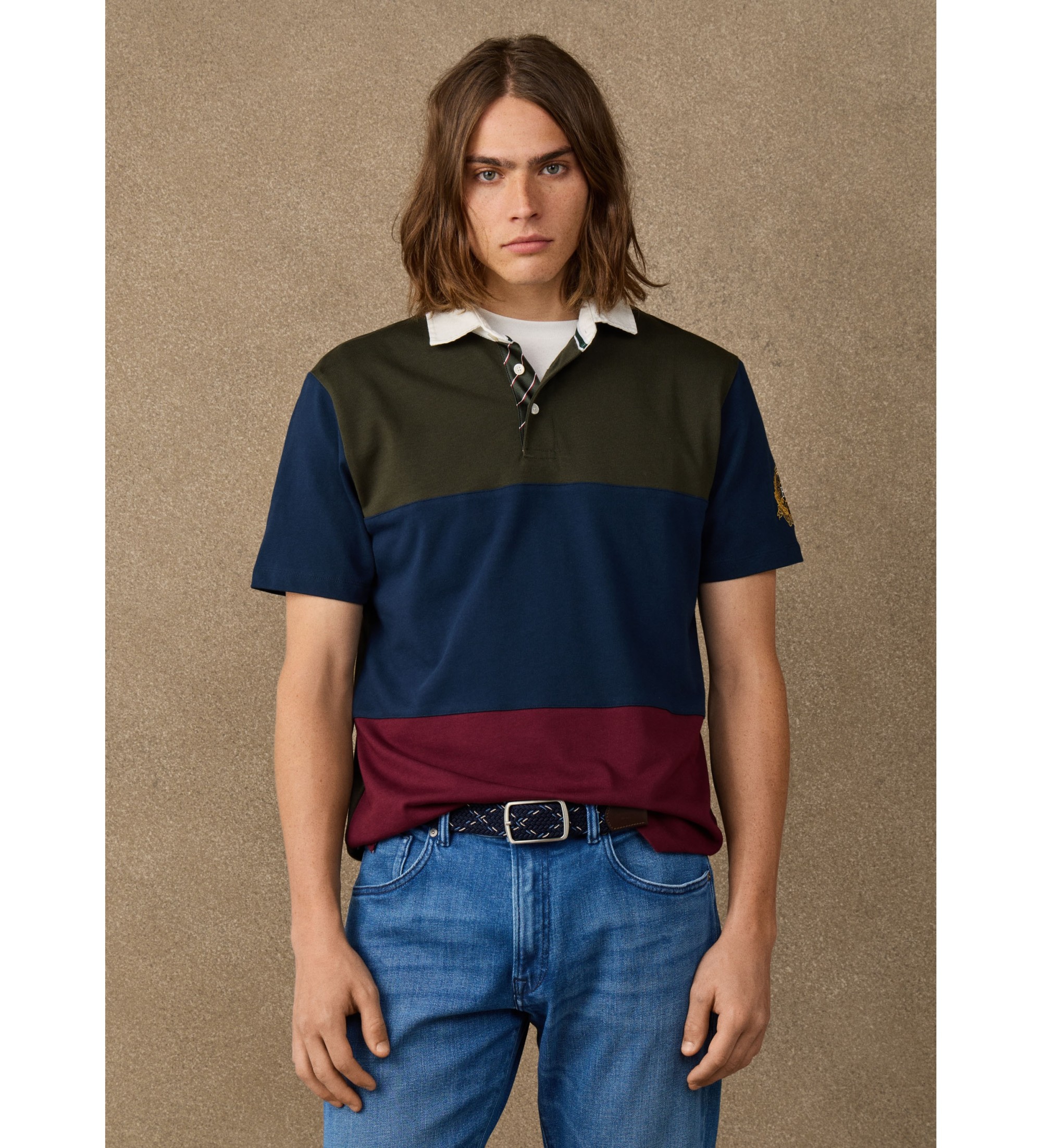 Hackett London für Herren. HM5700019 Polo Rugby Patch mehrfarbig (S), Lässig, Baumwolle, Kurzarm, Marine
