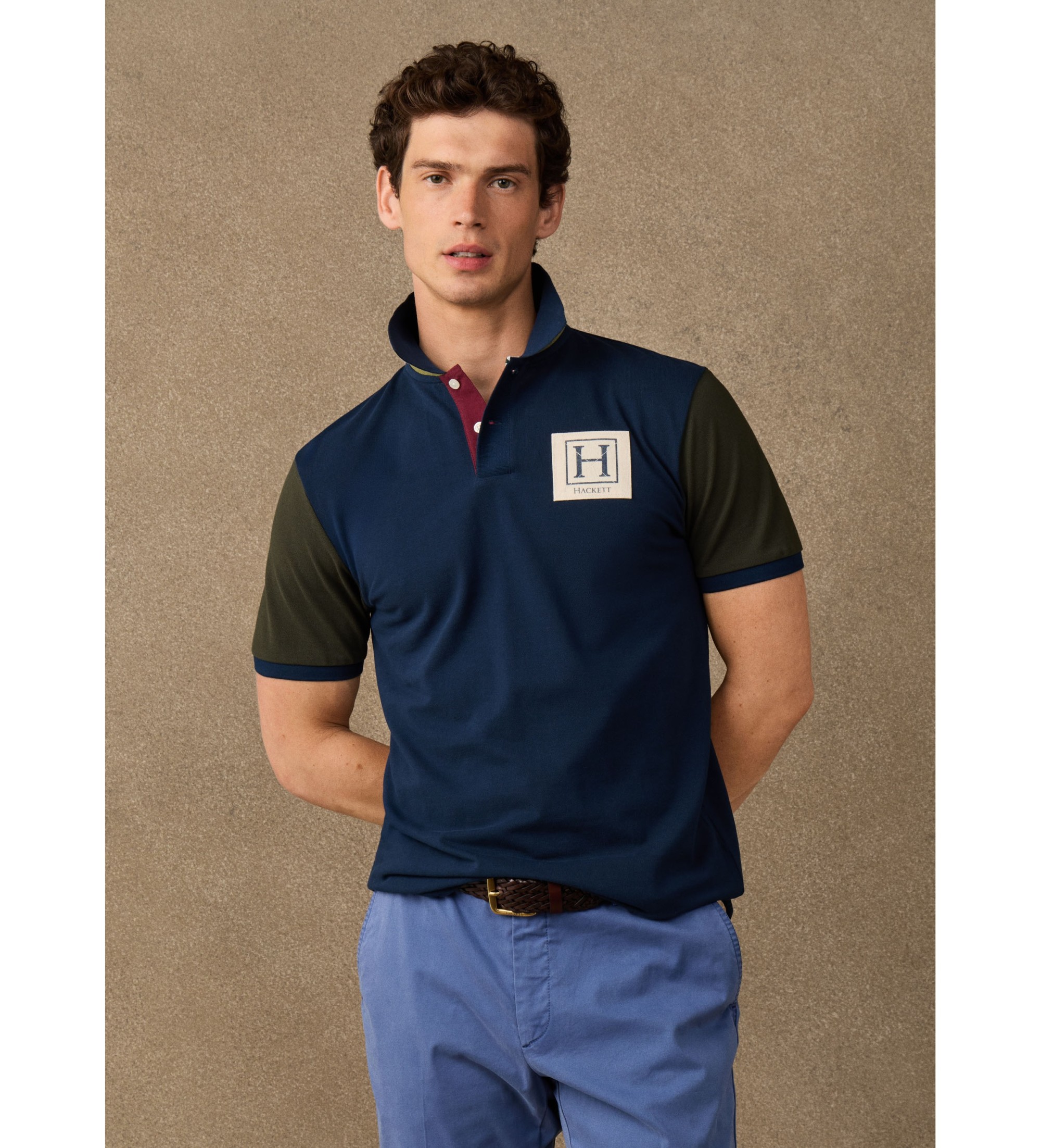 Hackett London für Herren. HM5600225 Polo Multi marineblau (M), Lässig, Baumwolle, Kurzarm