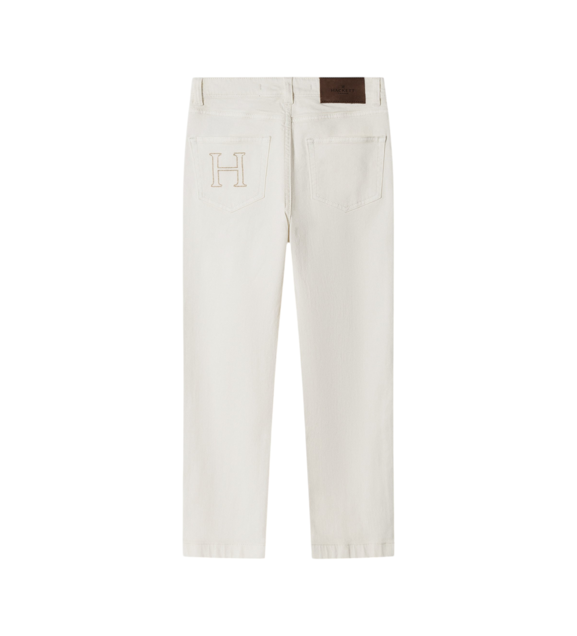 Hackett London dla ch?opca. HK2100009 Spodnie Relax Fit Ecru Wash białe (7años= 122cm), Biały, Zwykły, Bawełna, moda dzi