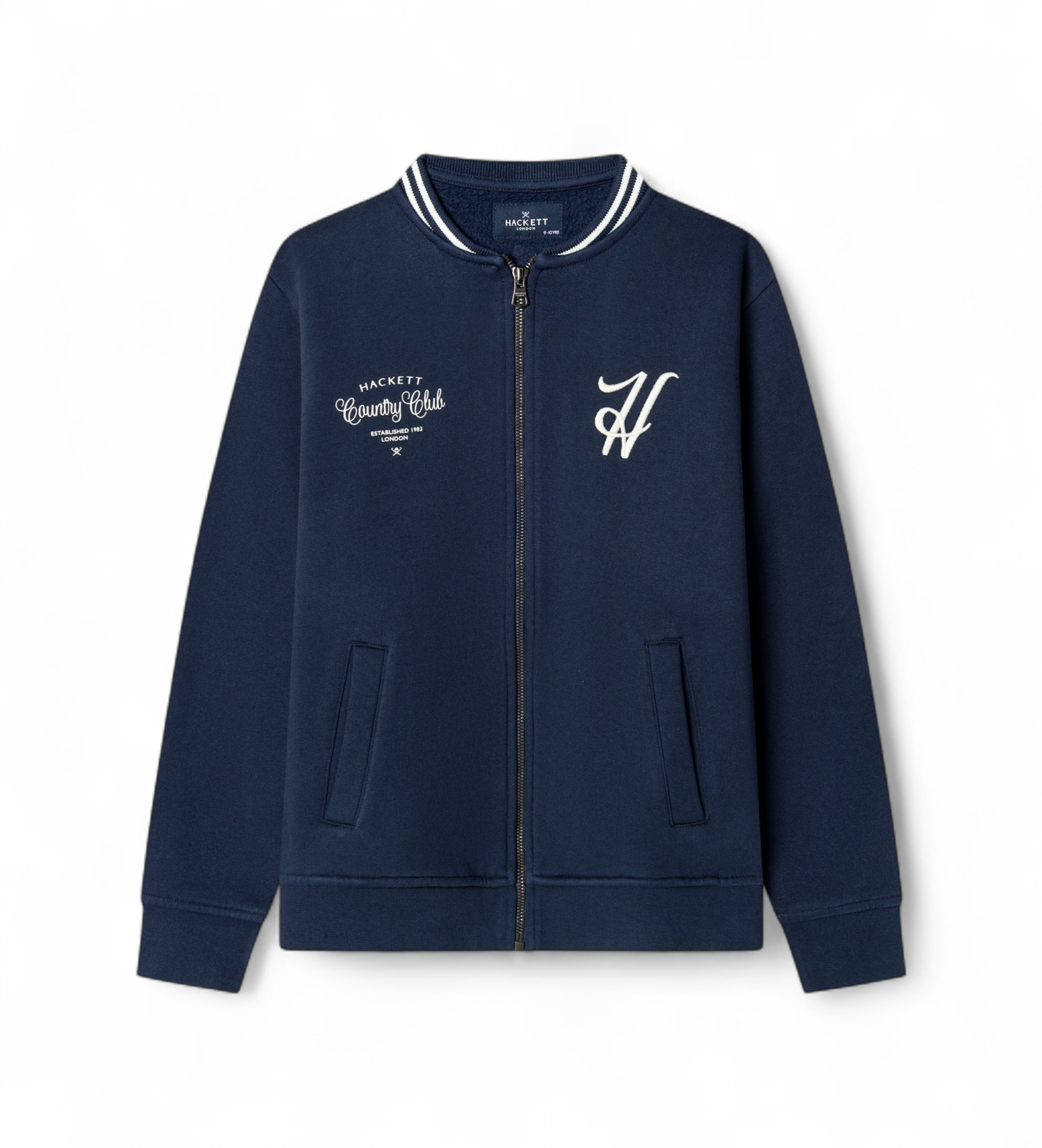 Hackett London für Jungen. HK5800058 Bomber-Sweatshirt Country marineblau (11Años= 146cm), Lässig, Baumwolle, Kinderbekleidung