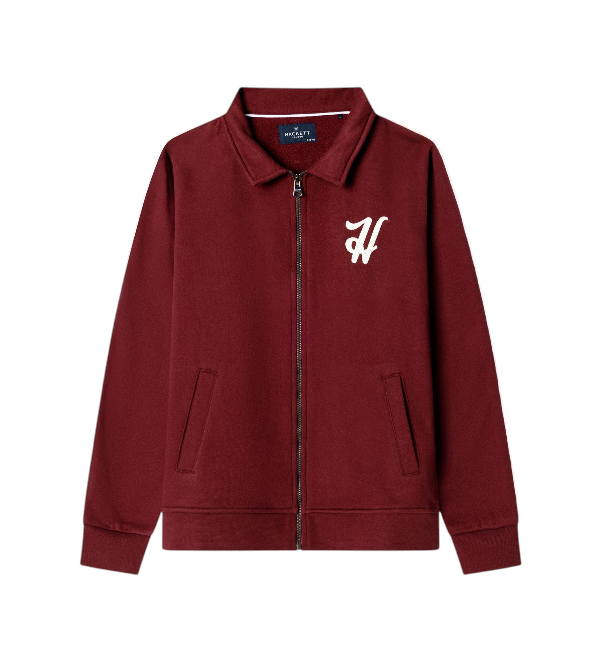 Hackett London für Jungen. HK5800056 Sweatshirt mit H-Logo in Bordeauxrot (7Años= 122cm), Lässig, Baumwolle, Kinderbekleidung