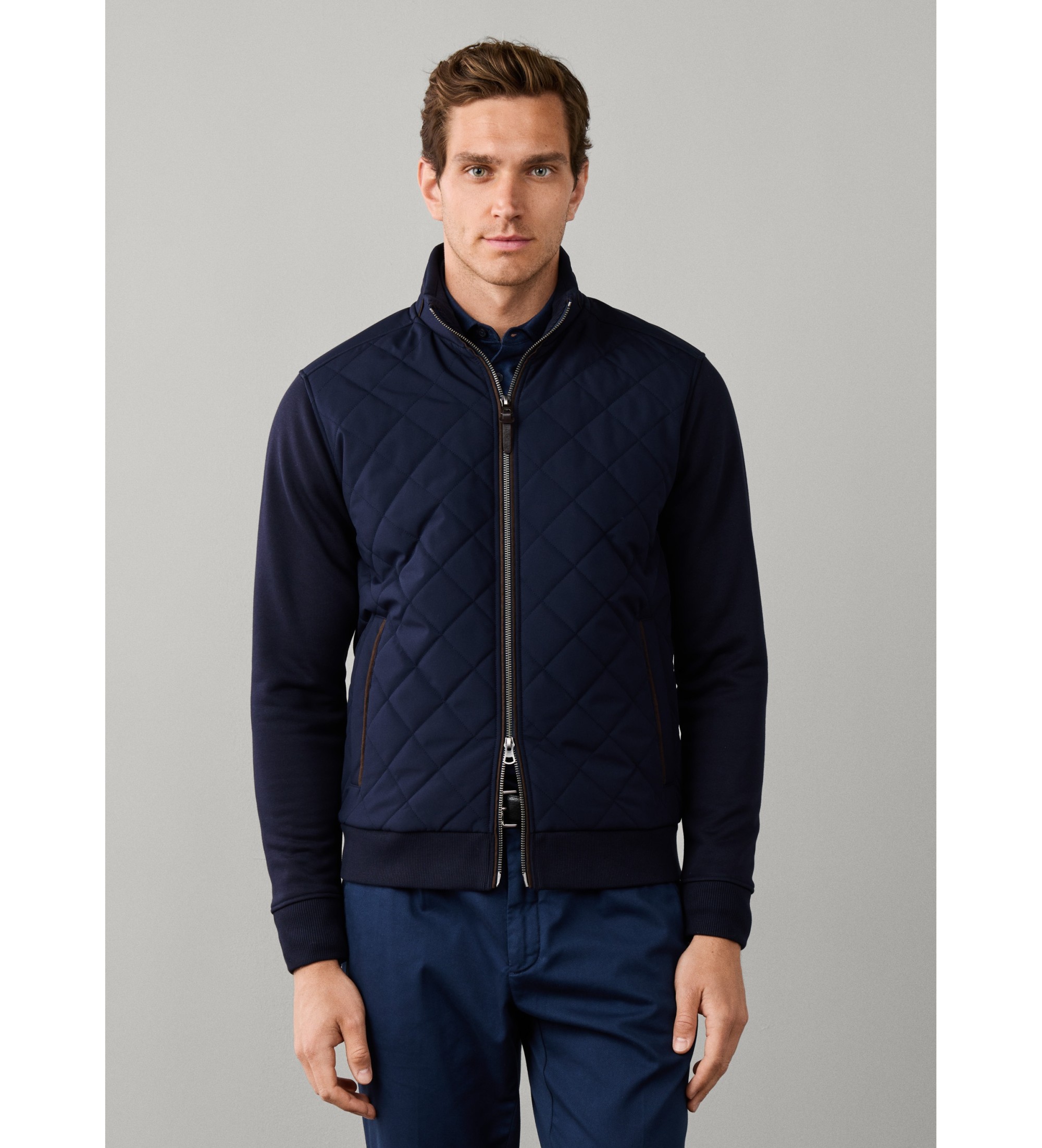 Hackett London für Herren. HM5800155 Hybrid-Jacke marineblau (S), Lässig, Baumwolle