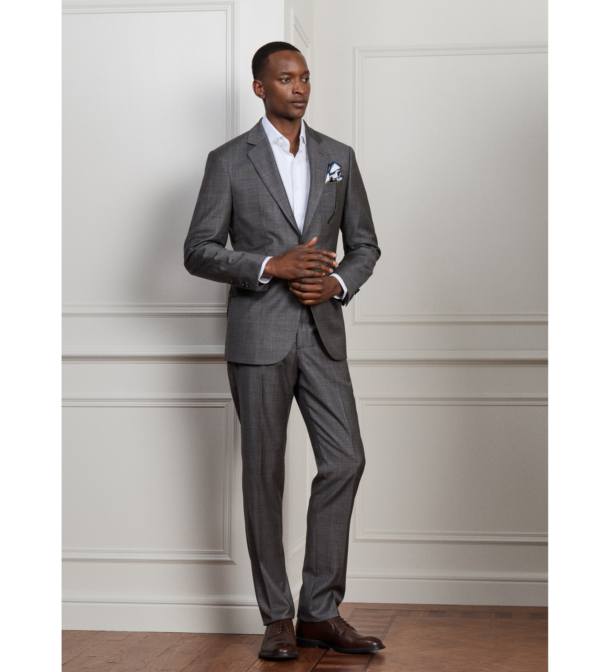 Hackett London für Herren. HM4200079 Brauner Soft-Anzug (40/32), Lässig, Wolle, Klassisch