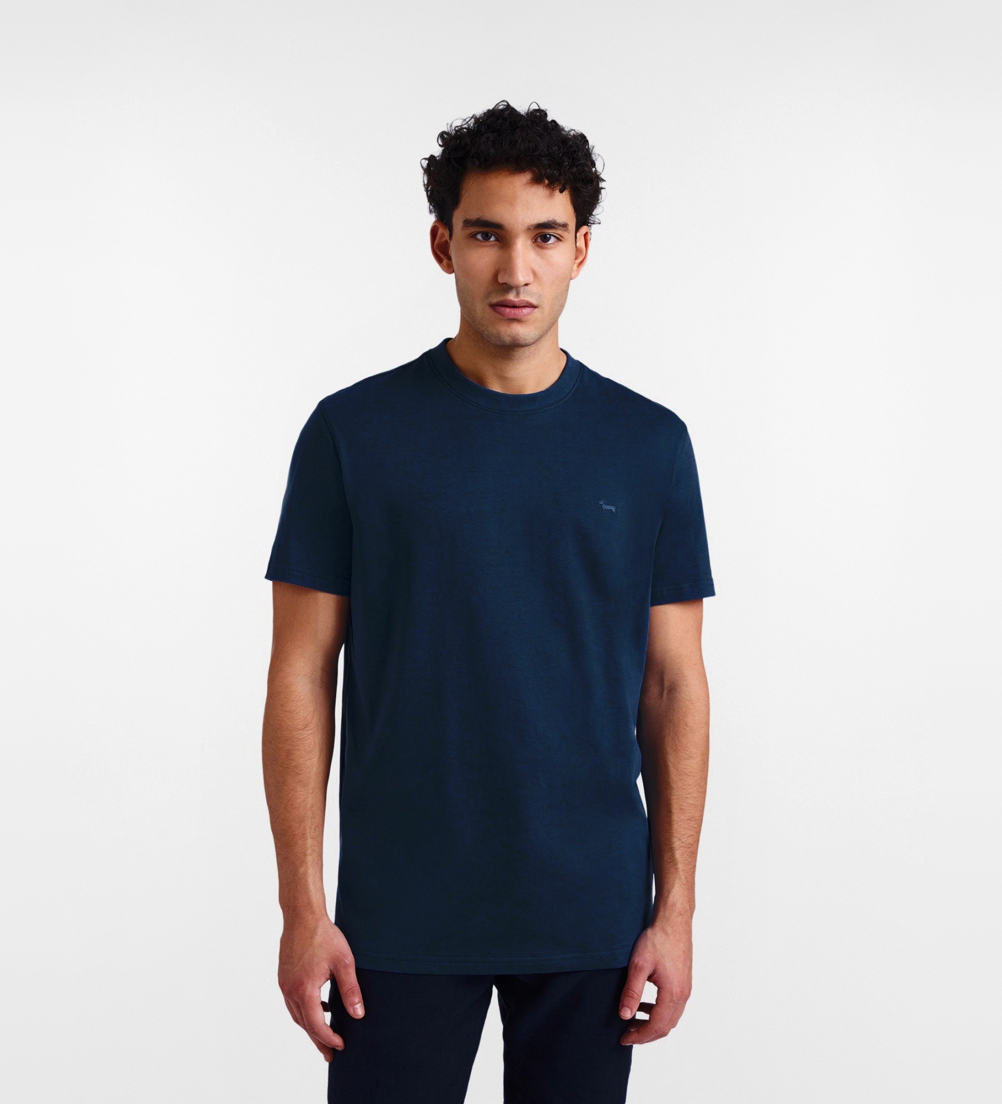 Harmont & Blaine für Herren. IRQ400021055 Dackel-T-Shirt in 3D navy (M), Blau, Lässig, Baumwolle, Kurzarm