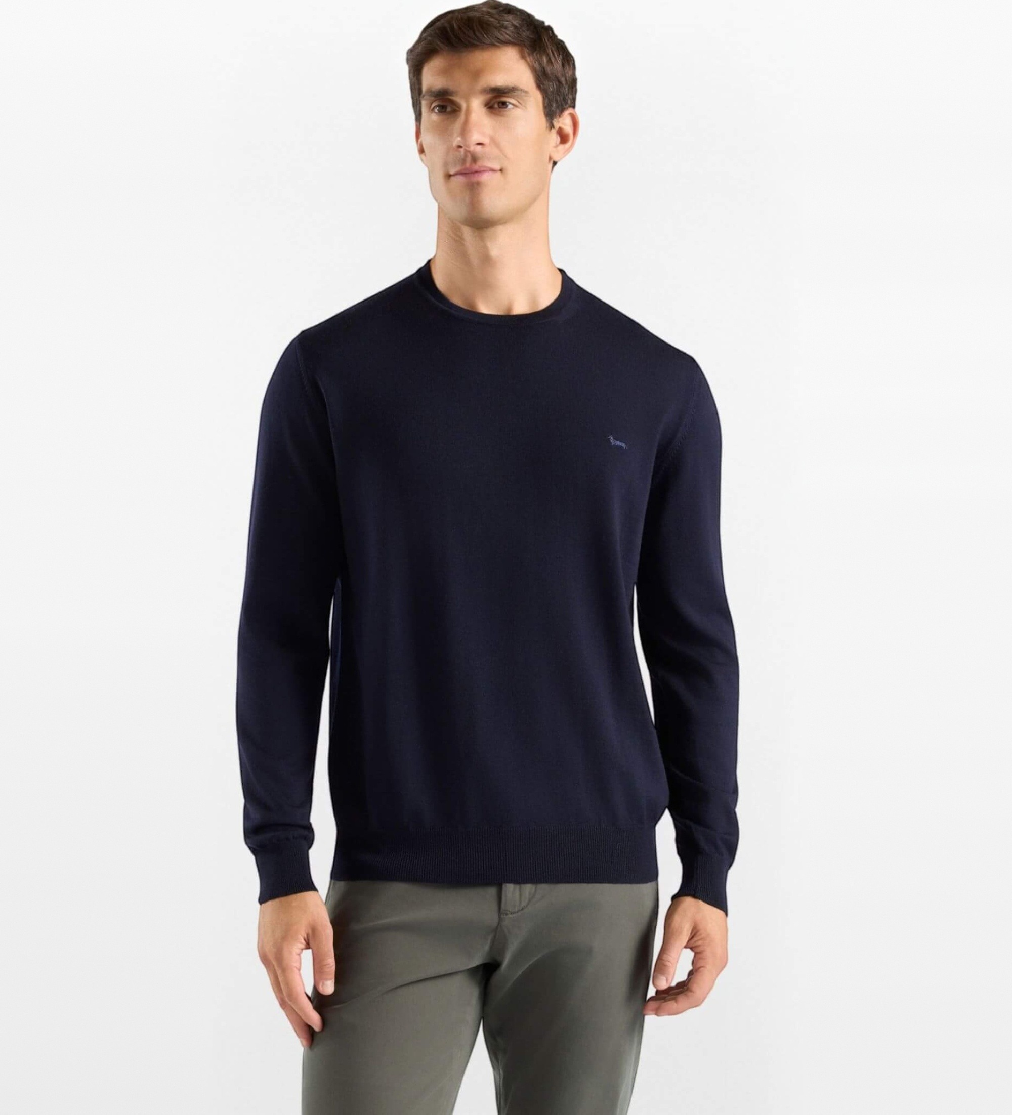 Harmont & Blaine für Herren. HRR001030478 Marineblauer Pullover Regular (M), Lässig, Wolle