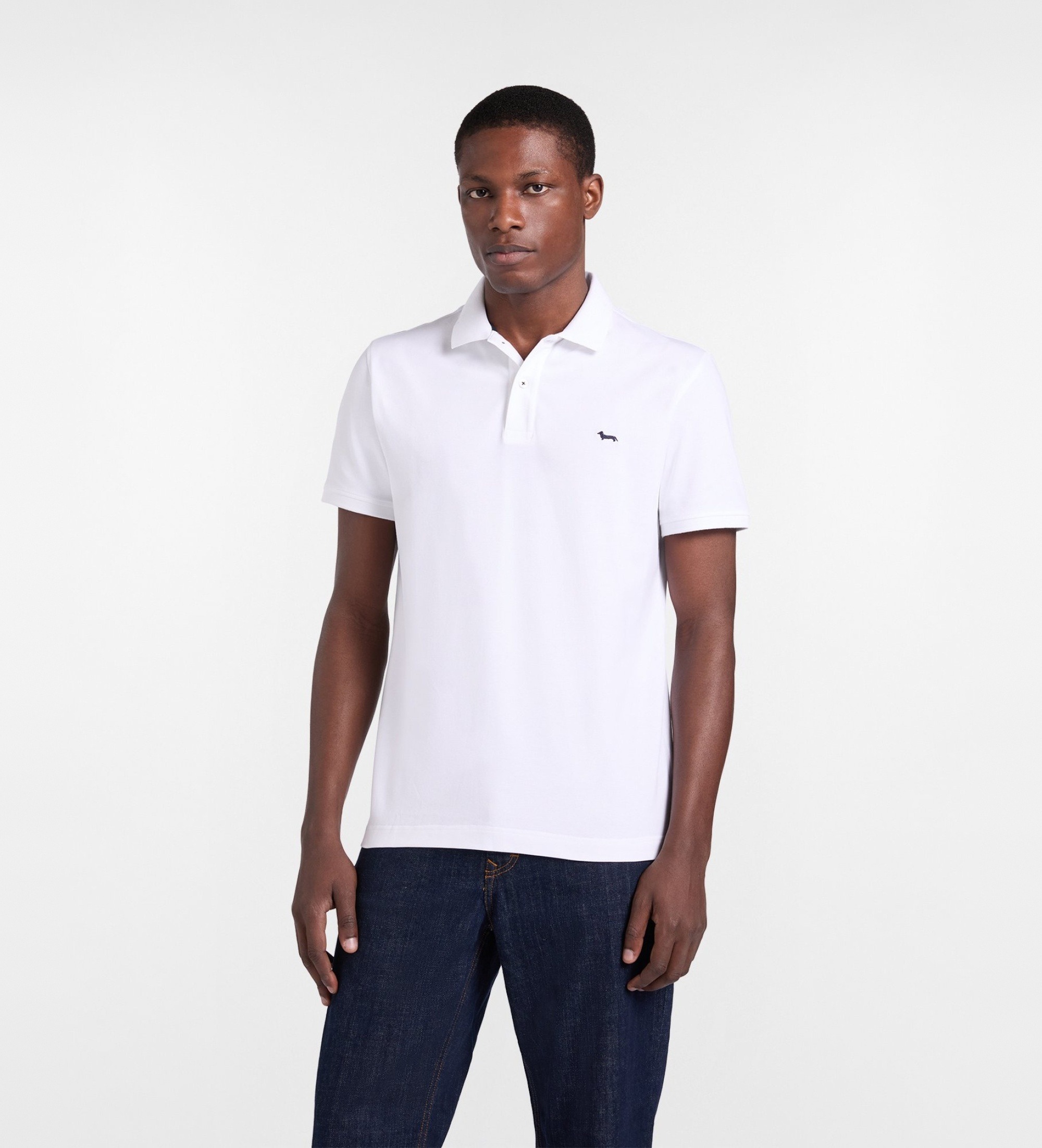 Harmont & Blaine für Herren. LRQ033020862 Weißes Basic-Poloshirt aus Stretch-Piqué (S), Lässig, Baumwolle, Kurzarm
