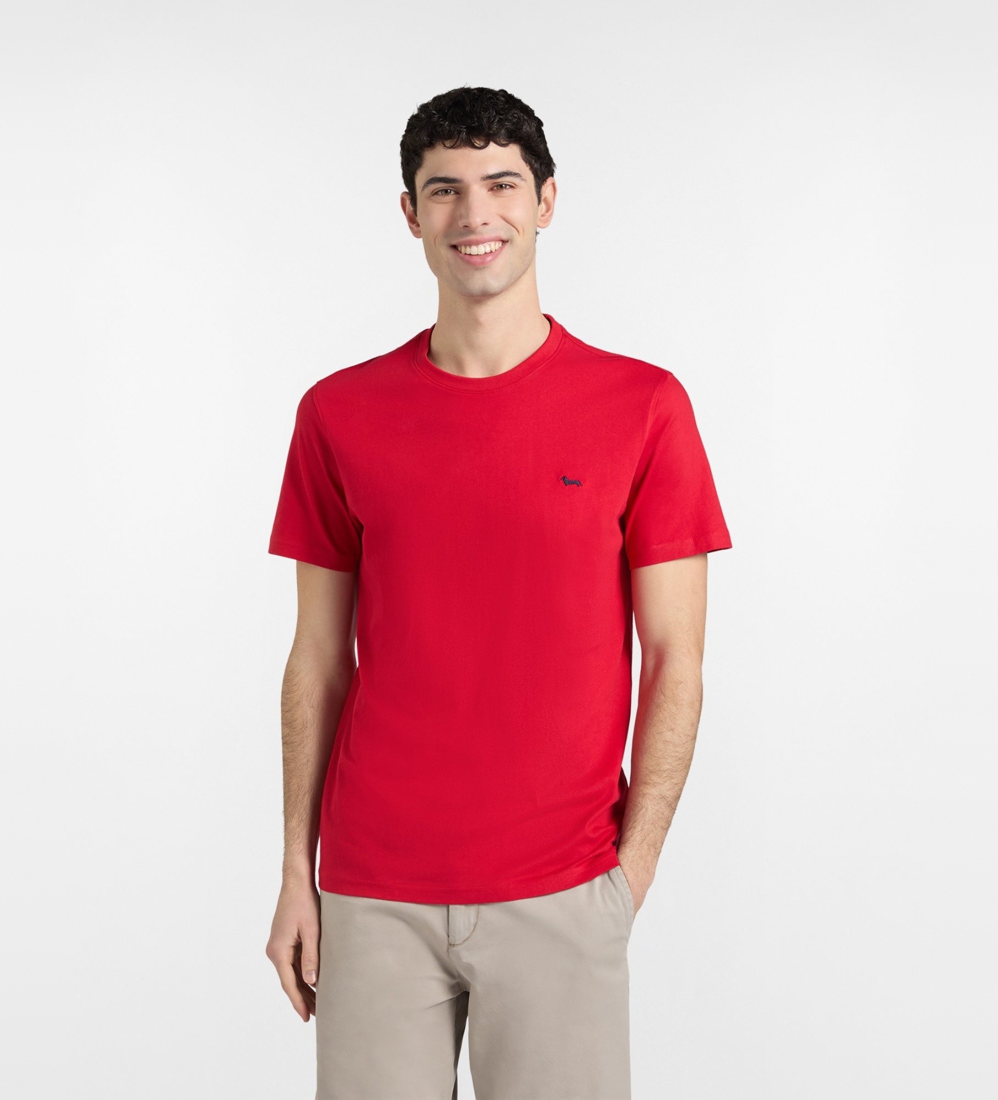 Harmont & Blaine für Herren. INQ001021055 Eng anliegendes rotes Baumwoll-T-Shirt (L), Lässig, Baumwolle, Kurzarm