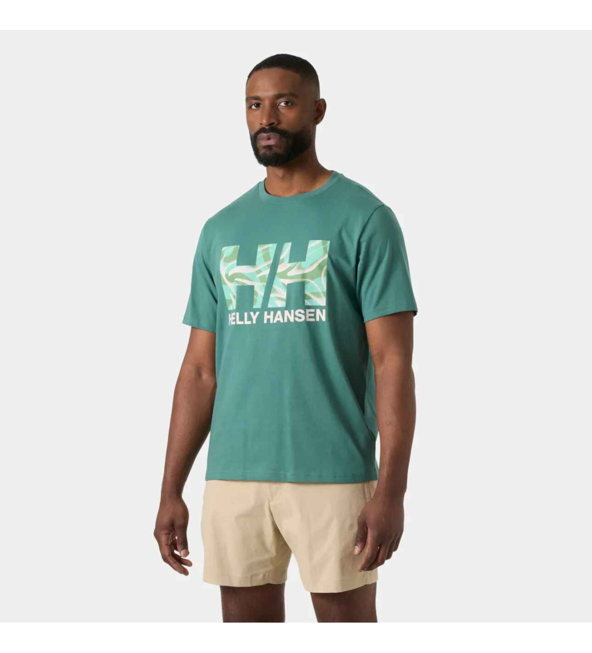 Helly Hansen für Herren. 54599 Core Graphic T 2.0 T-shirt grün (M), Lässig, Baumwolle, Kurzarm