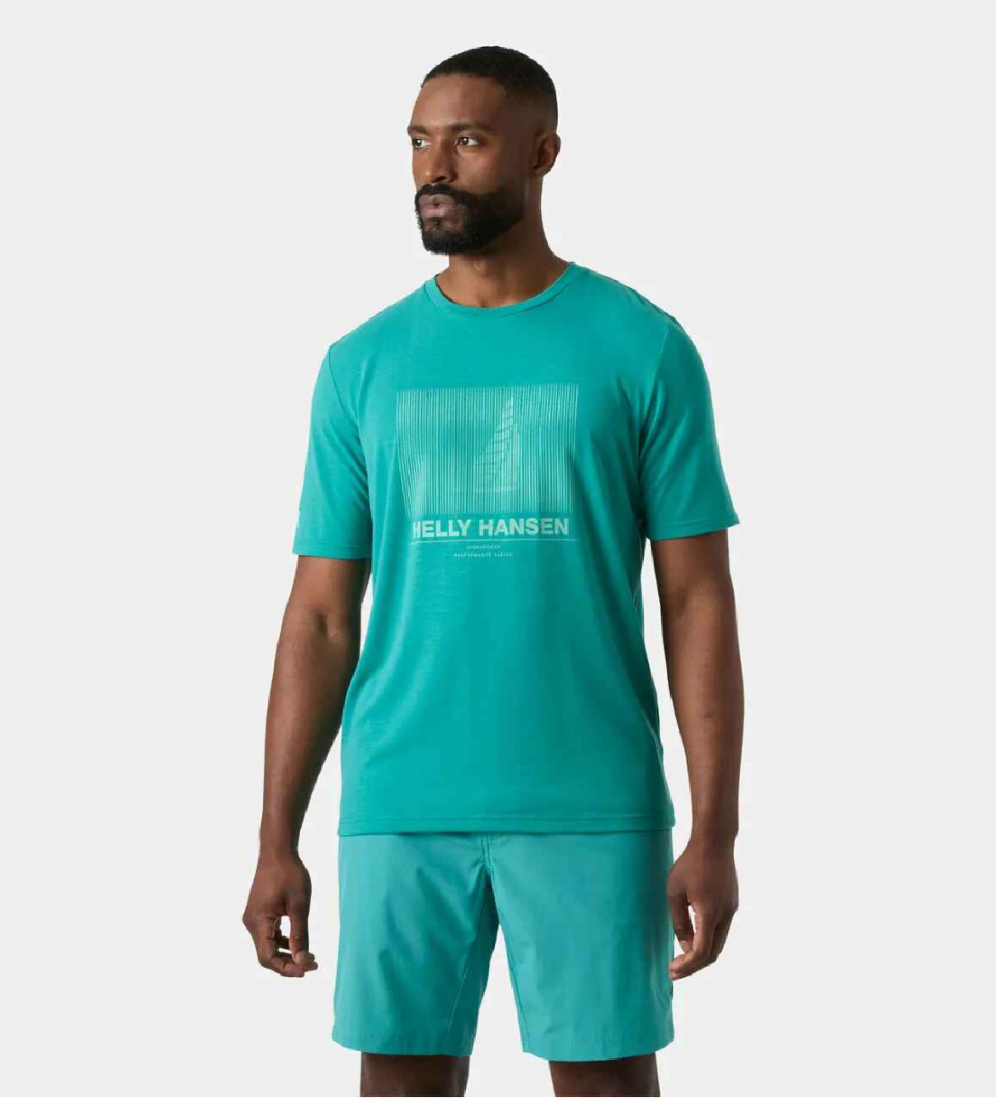 Helly Hansen für Herren. 34419 Hp Race Grafik-T-Shirt grün (M), Lässig, Kurzarm, Recyceltes Polyester, Nachhaltig