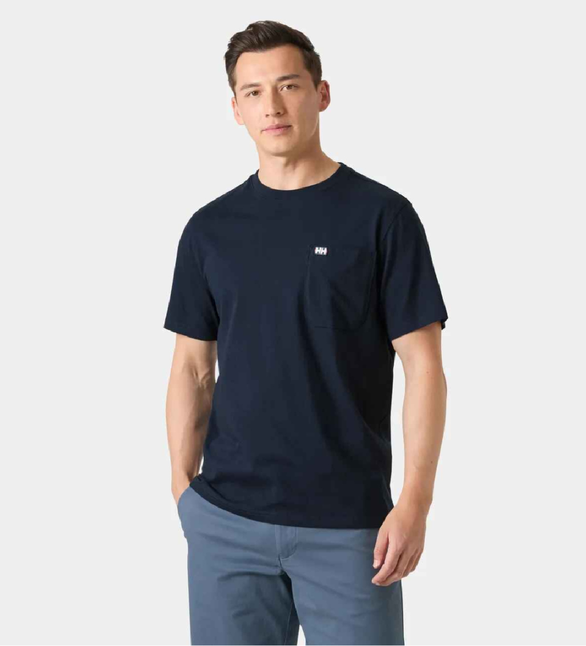Helly Hansenvoor mannen. 54530 Hudson marine T-shirt (M), Casual, Katoen, Korte mouwen, Marineblauw