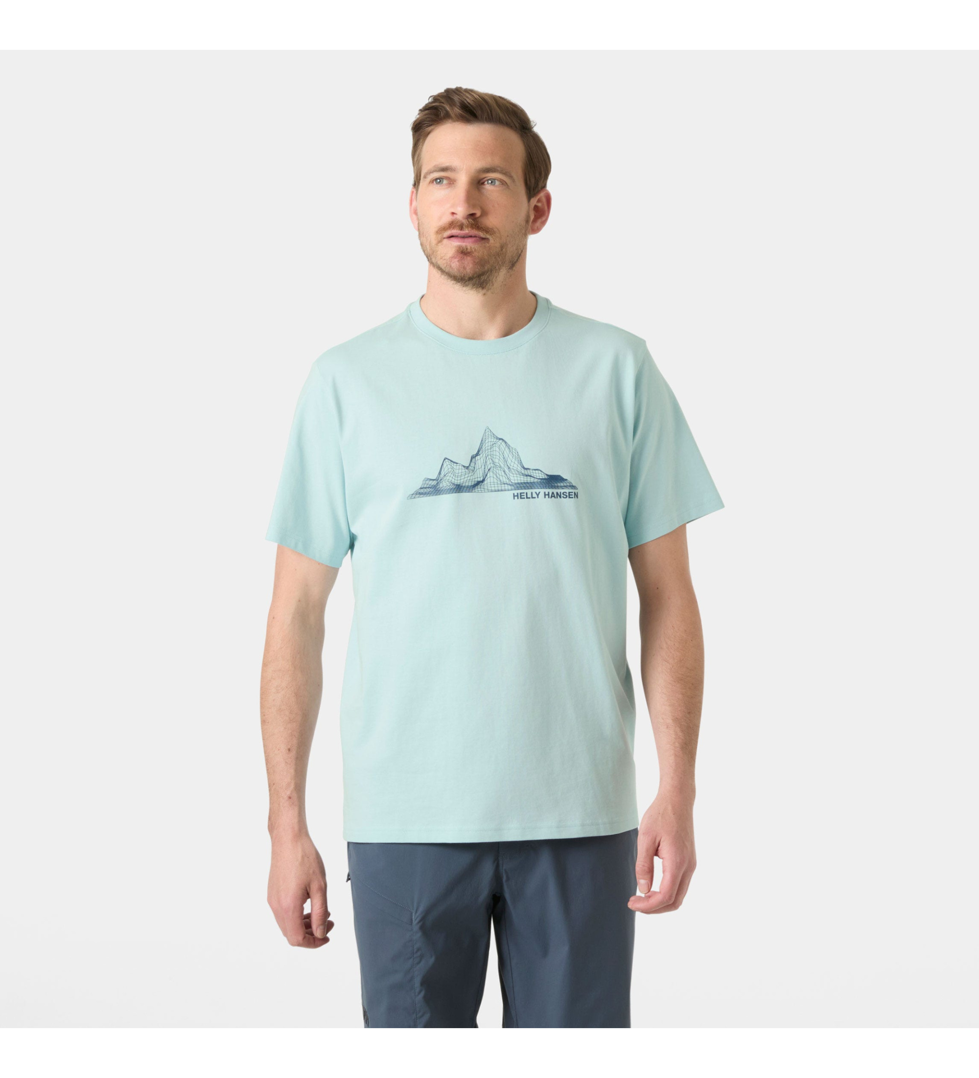 Helly Hansen für Herren. 54600 T-Shirt Massiv blau (M), Lässig, Baumwolle, Kurzarm