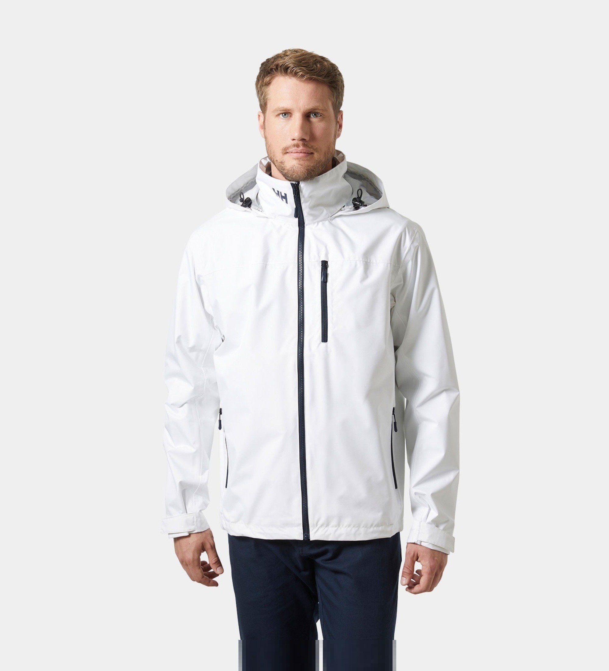 Helly Hansenvoor mannen. 34443 Crew Hooded 2.0 zeiljack wit (XXL), Casual, Polyester, Buiten