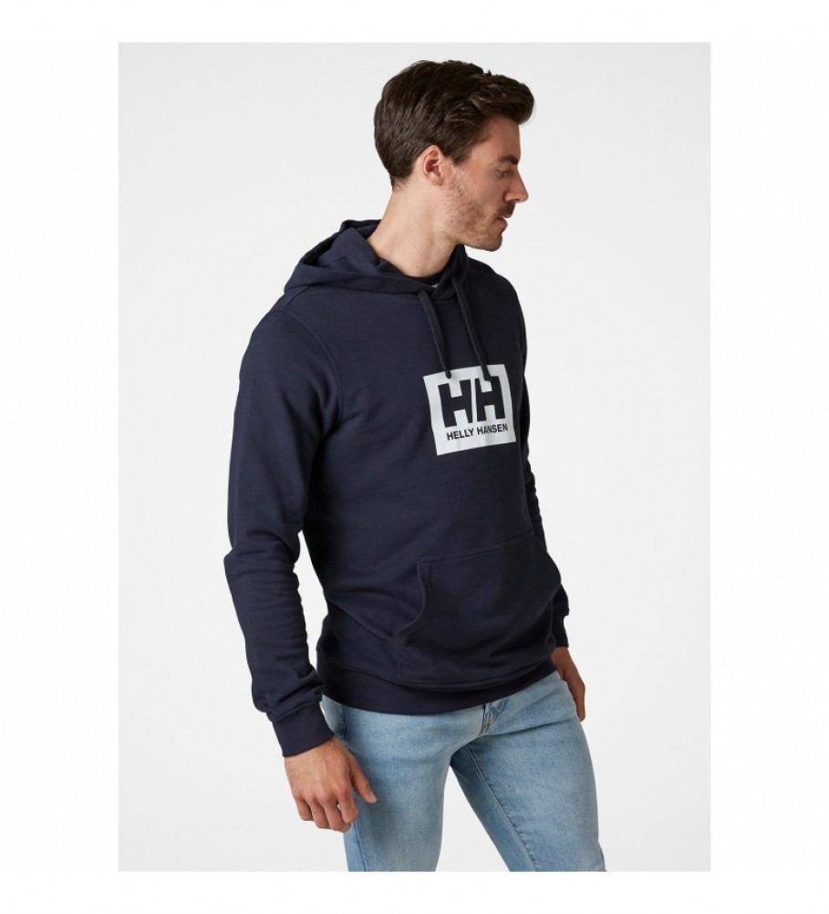 Helly Hansen für Herren. 53289 Sweatshirt HH Box Hoodie navy (S), Lässig, Baumwolle, Langarm, Marine
