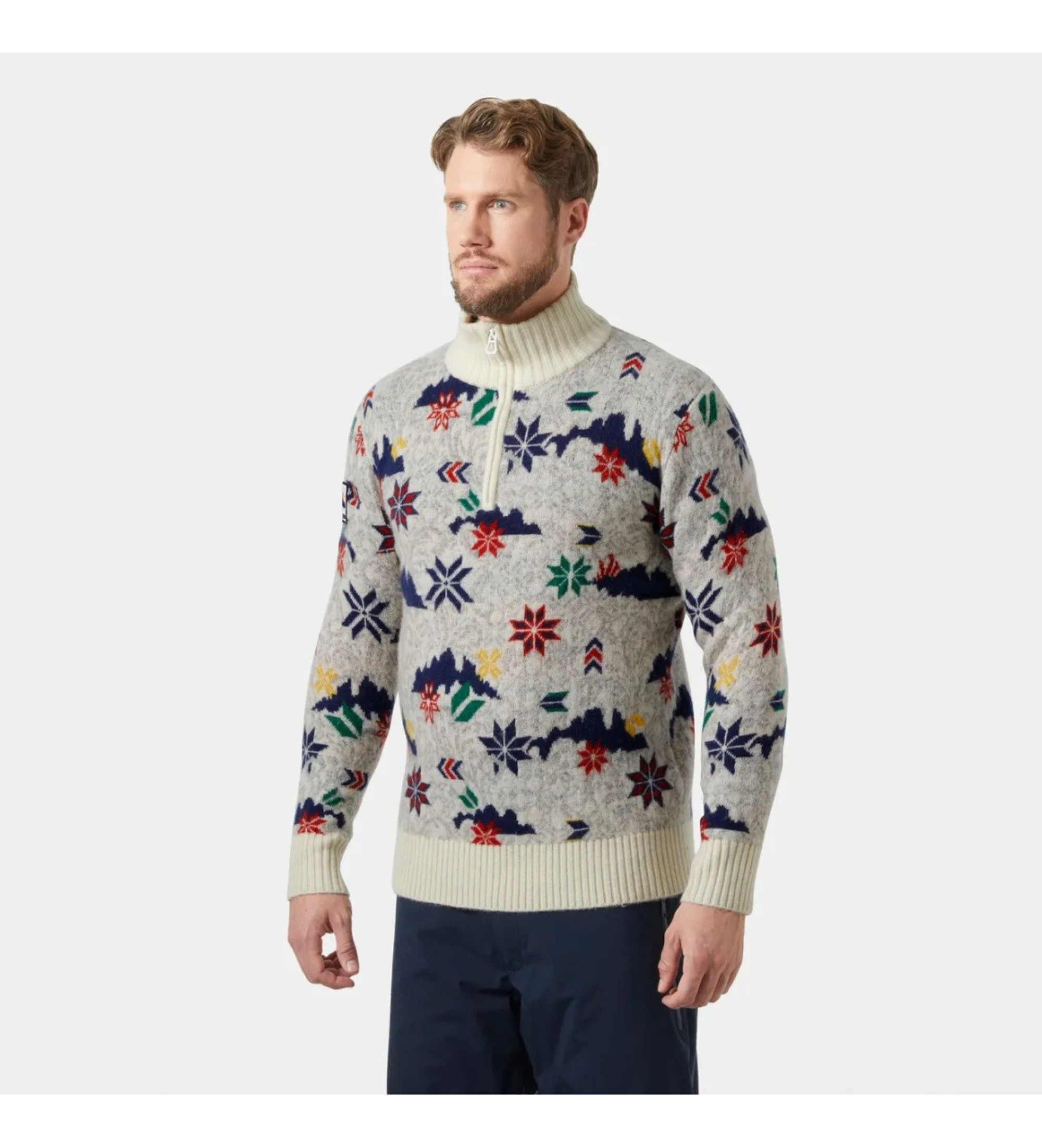 Helly Hansen für Herren. 30360 Arctic Isländer Pullover grau (XL), Lässig, Wolle