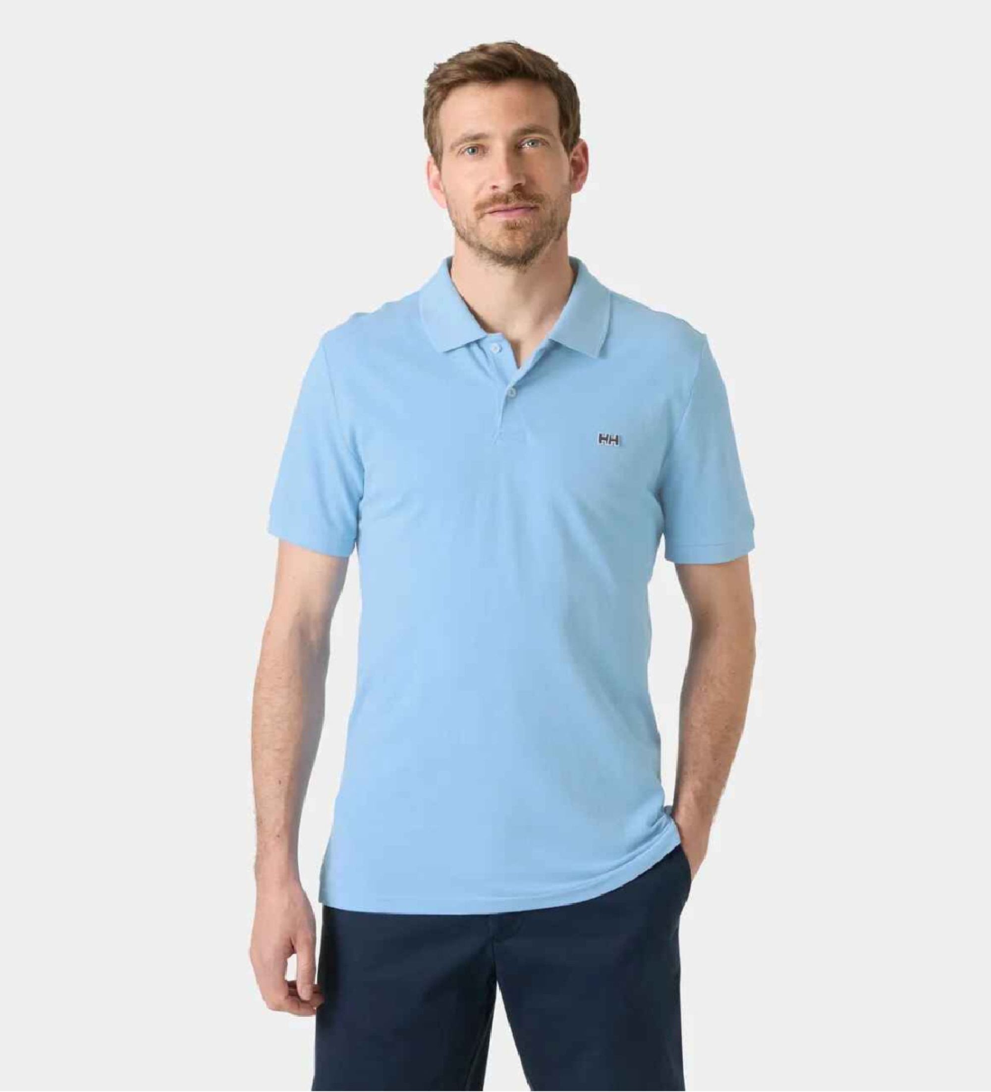Helly Hansen für Herren. 54542 Elba Fitted Poloshirt blau (M), Lässig, Baumwolle, Kurzarm