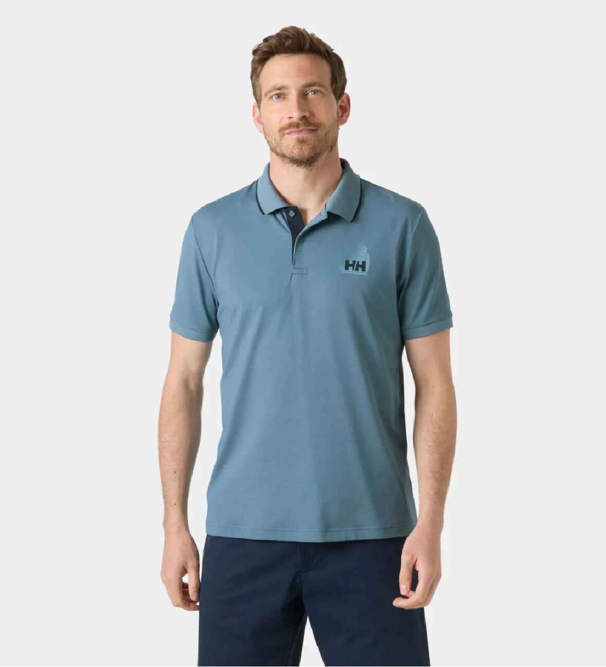 Helly Hansen für Herren. 34545 Polo Hp Figari blau (M), Lässig, Polyamid, Kurzarm