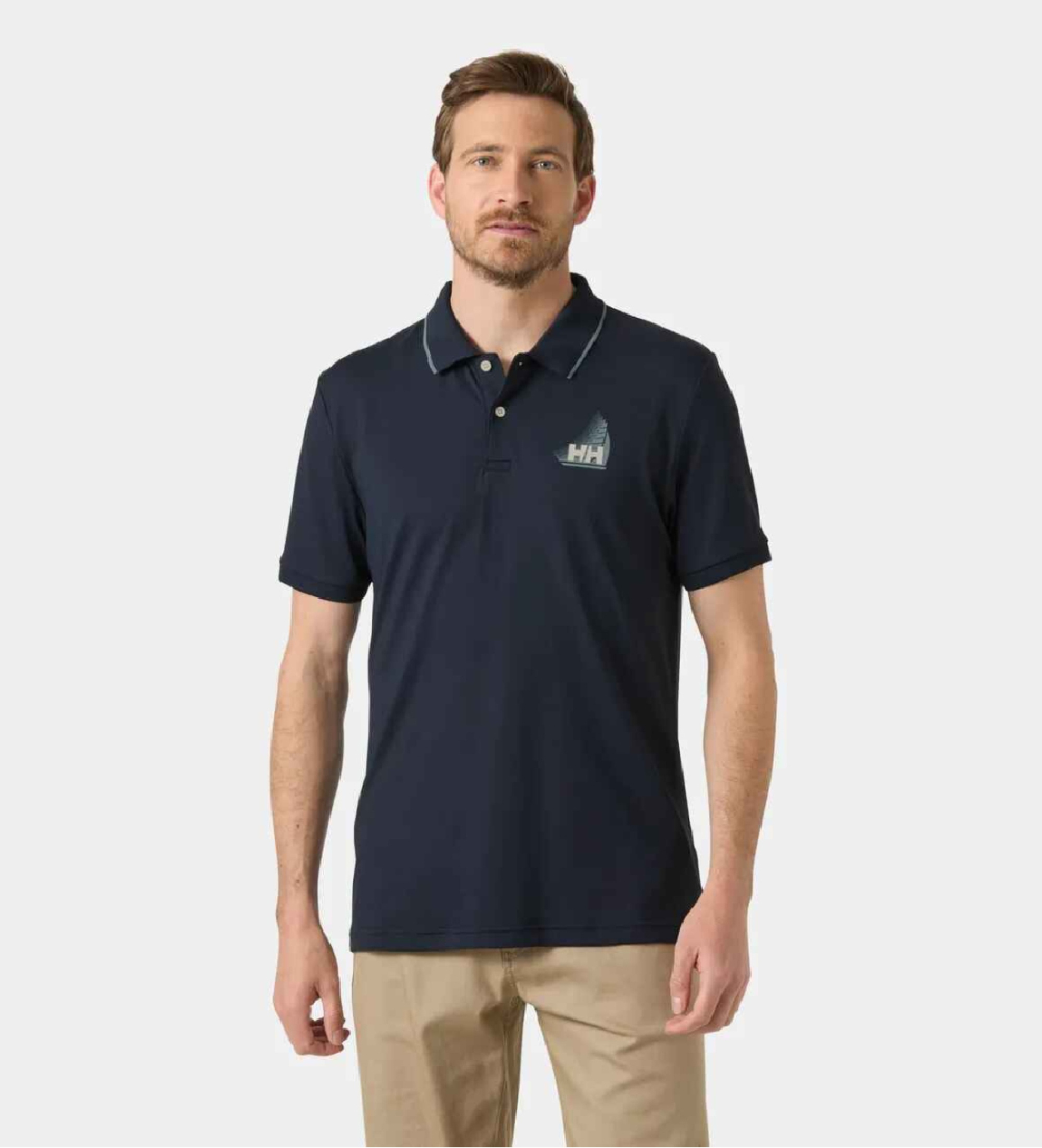 Helly Hansen für Herren. 34545 Hp Figari Poloshirt navy (S), Lässig, Polyamid, Kurzarm, Marine