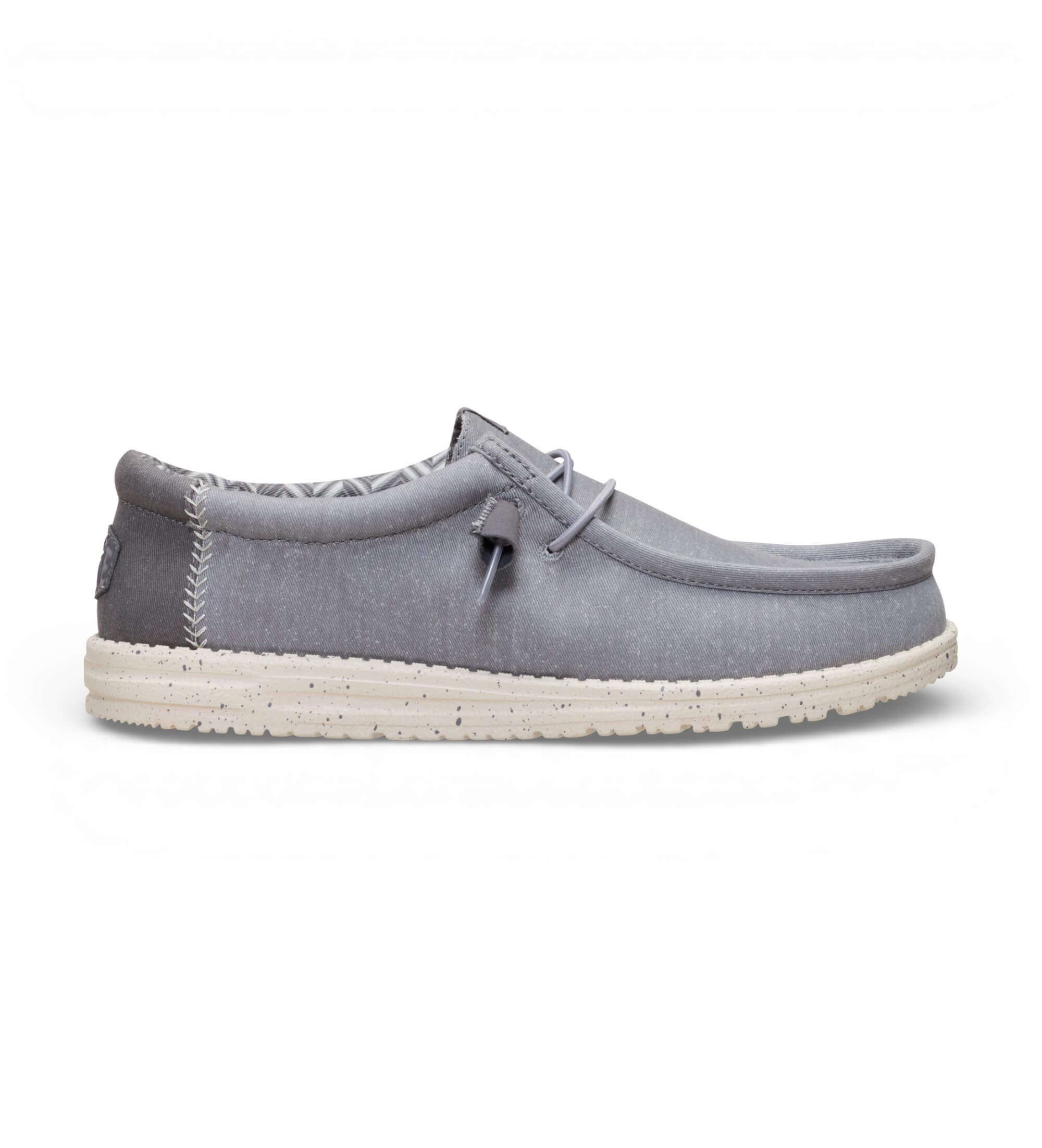 HeyDude für Herren. HD40700 Turnschuhe Wally Stretch Canvas grau (41), Stoff, Wohnung, Schnürsenkel, Lässig
