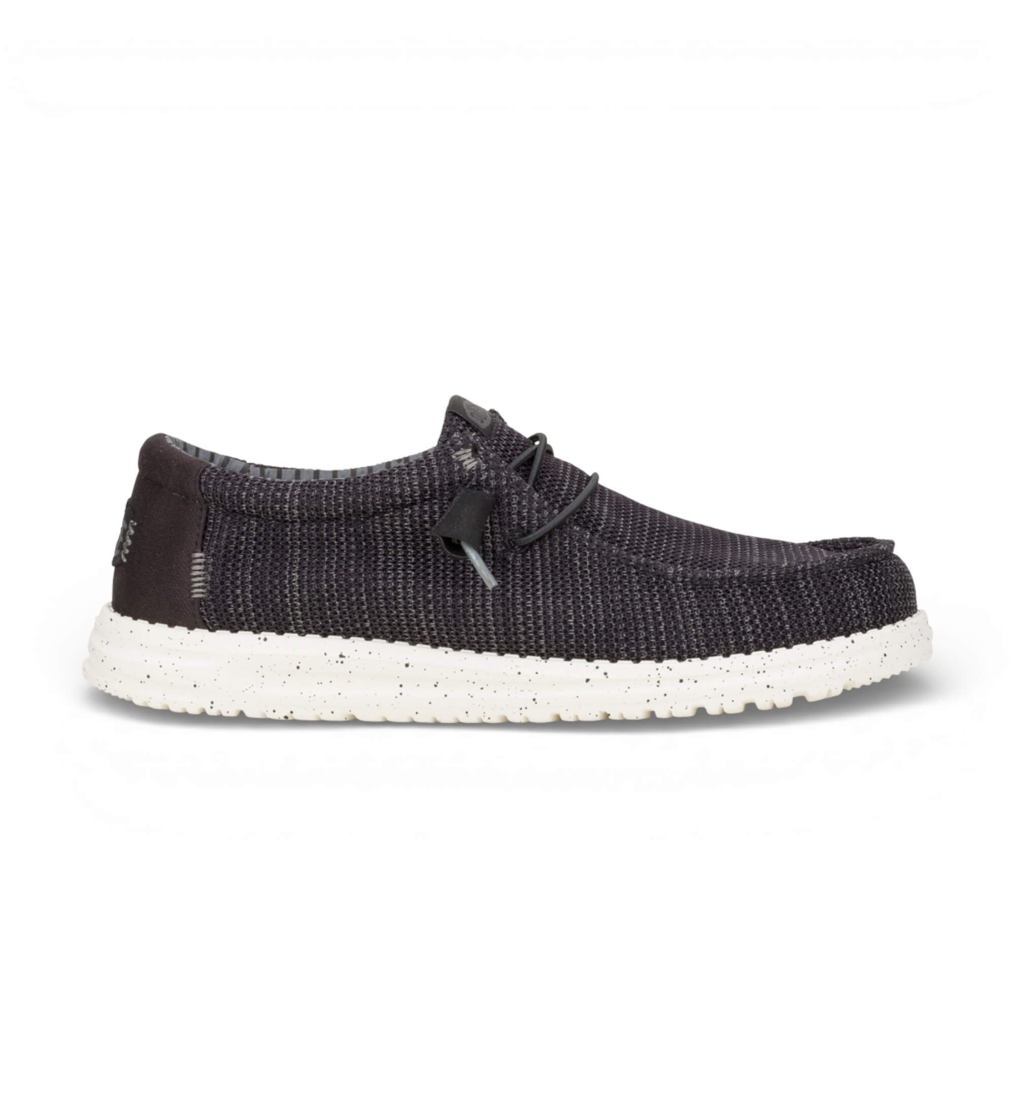 HeyDude für Herren. HD41898 Schuhe Wally Stretch Sox schwarz (41), Stoff, Wohnung, Schnürsenkel, Lässig
