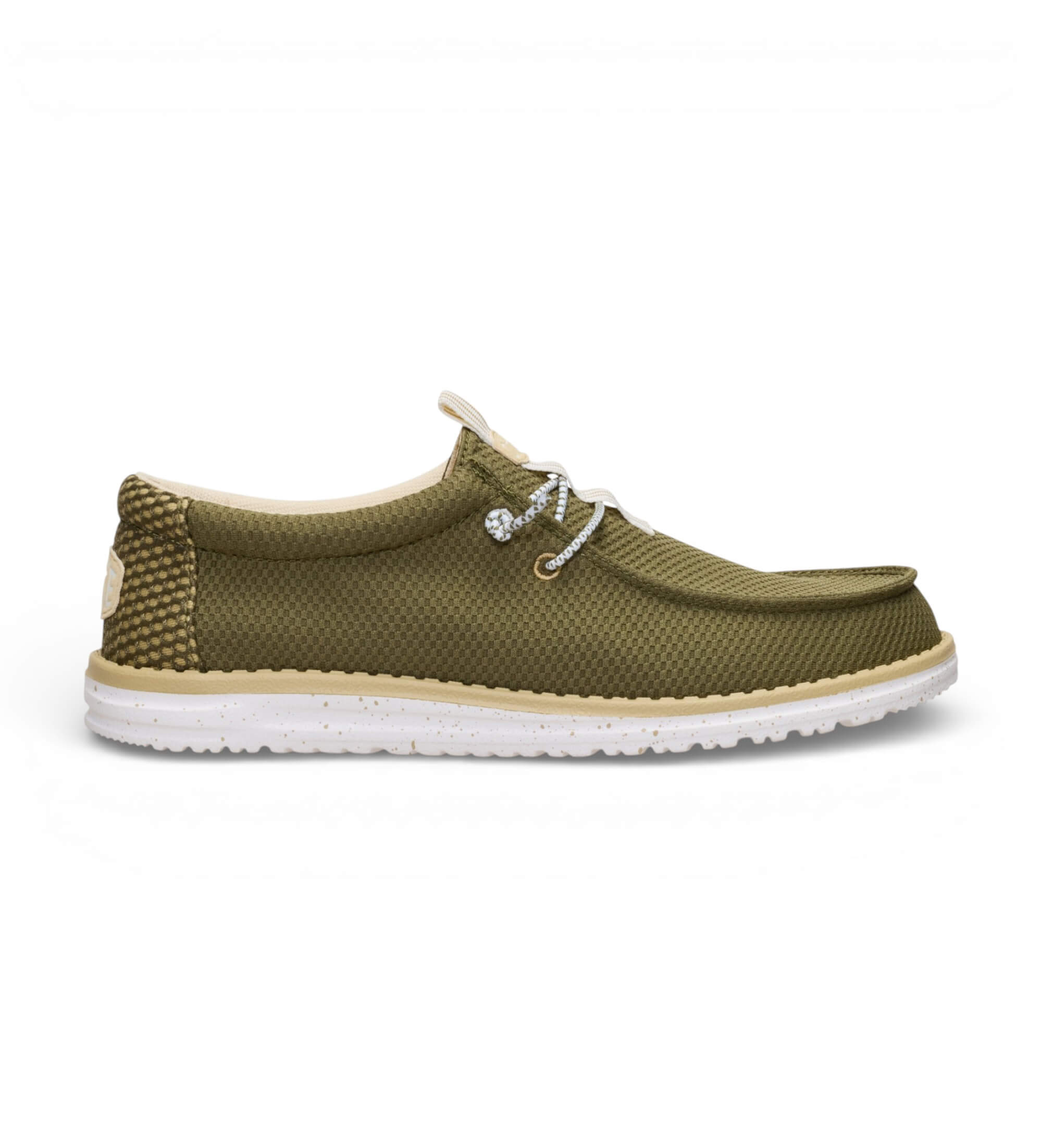 HeyDude für Herren. HD45301 Schuhe Wally Mesh Neutrals grün (41), Stoff, Wohnung, Schnürsenkel, Lässig
