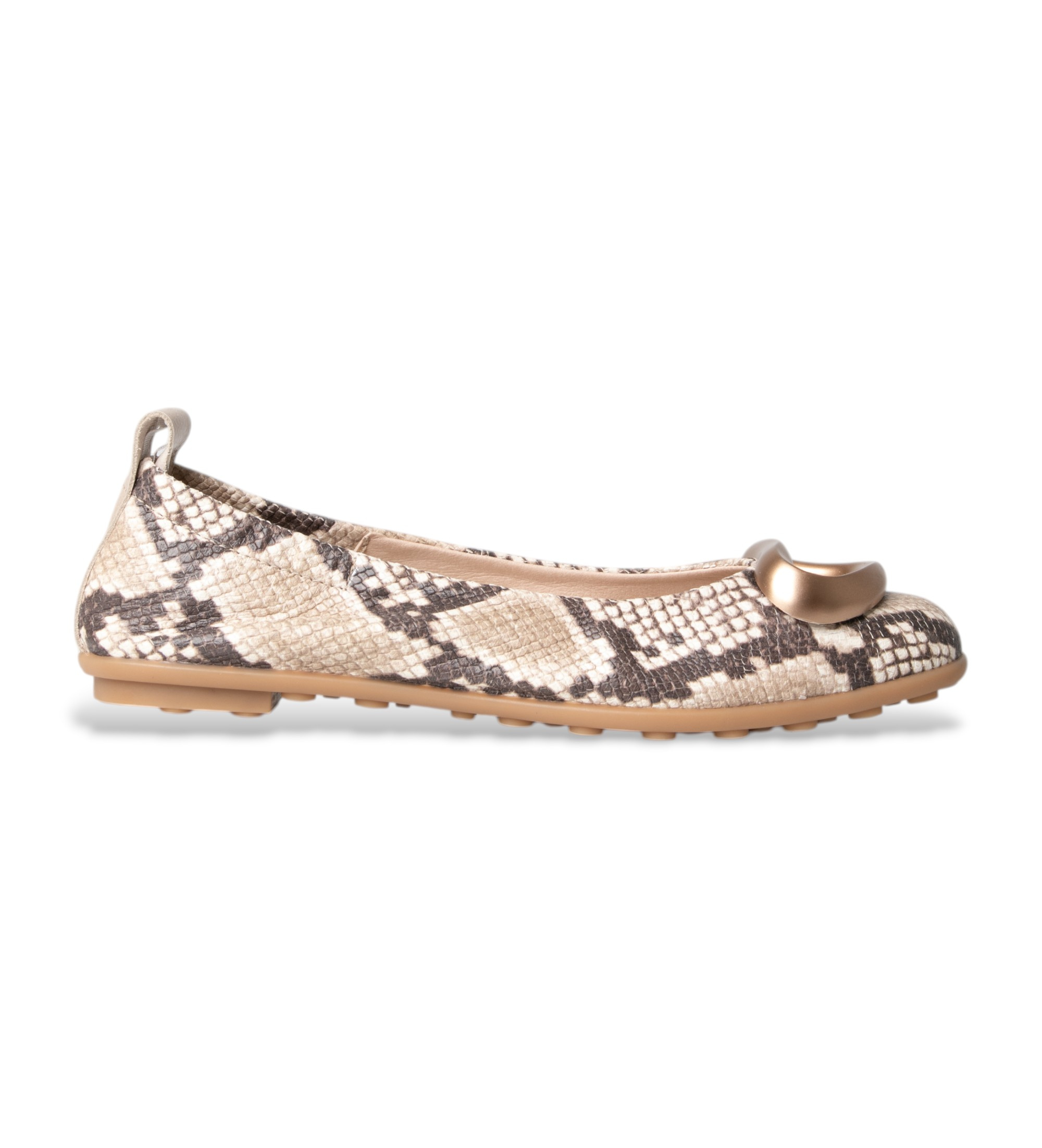 Hispanitas für Damen. HV253931 Ballerinas Bombay grau (38), Leder, Wohnung, Keine, Lässig, Taupe