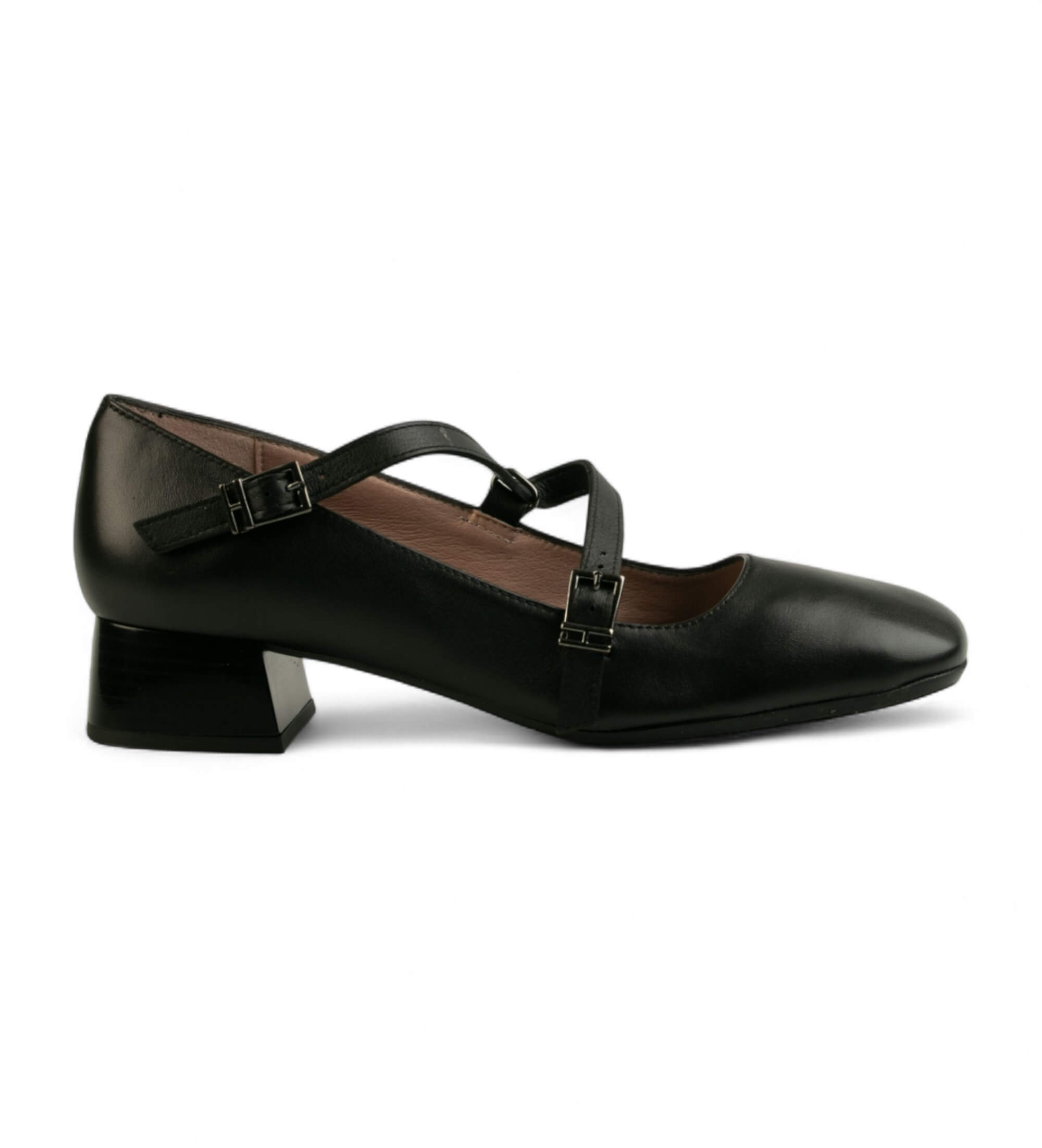Hispanitas für Damen. HI243671 Soho Leder Ballerinas (36), Schwarz, 3 bis 5 cm, Schnalle, Lässig