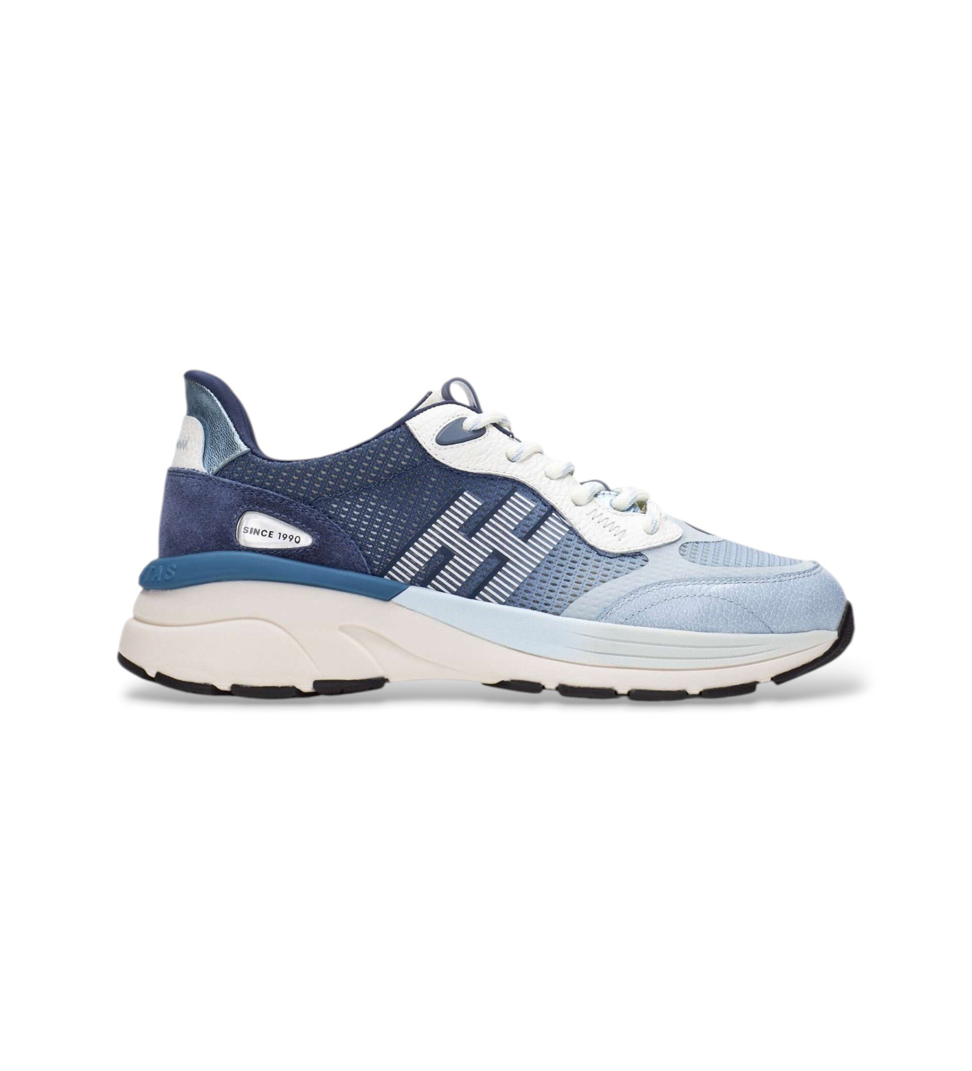 Hispanitas für Damen. SHV264501 Blauer Lotus Hausschuhe (42), Leder, Wohnung, Schnürsenkel, Lässig