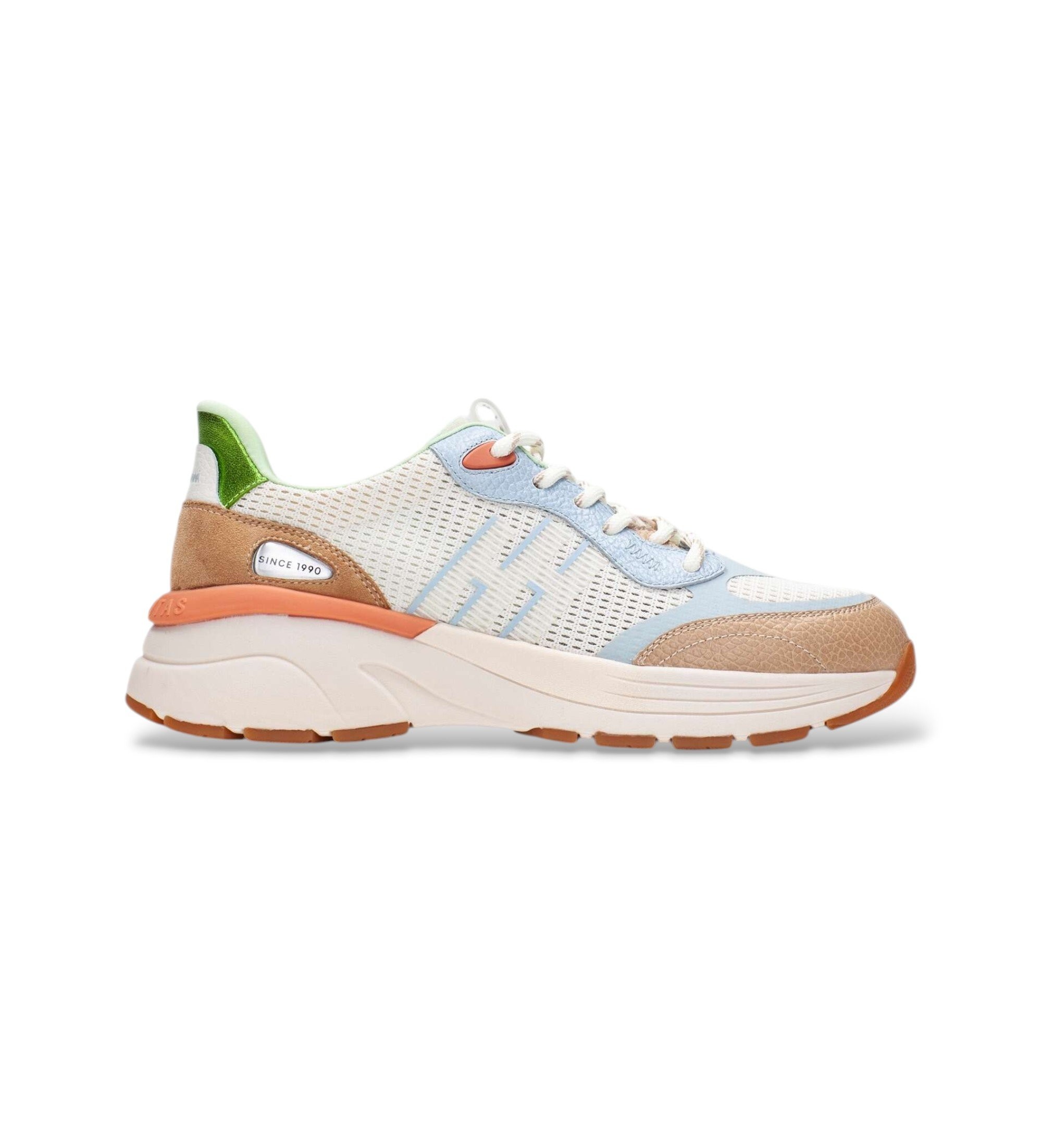 Hispanitas für Damen. HV264501 Braune Lotus-Pantoffeln (38), Weiß, Wohnung, Schnürsenkel, Lässig