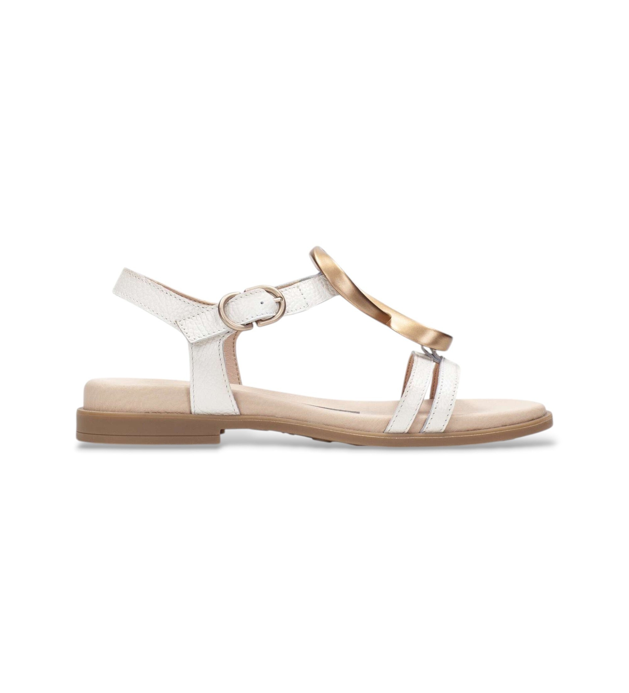 Hispanitas für Damen. HV264765 Bali Sandalen in Weiß (36), Leder, Wohnung, 1 bis 3 cm, Schnalle, Lässig