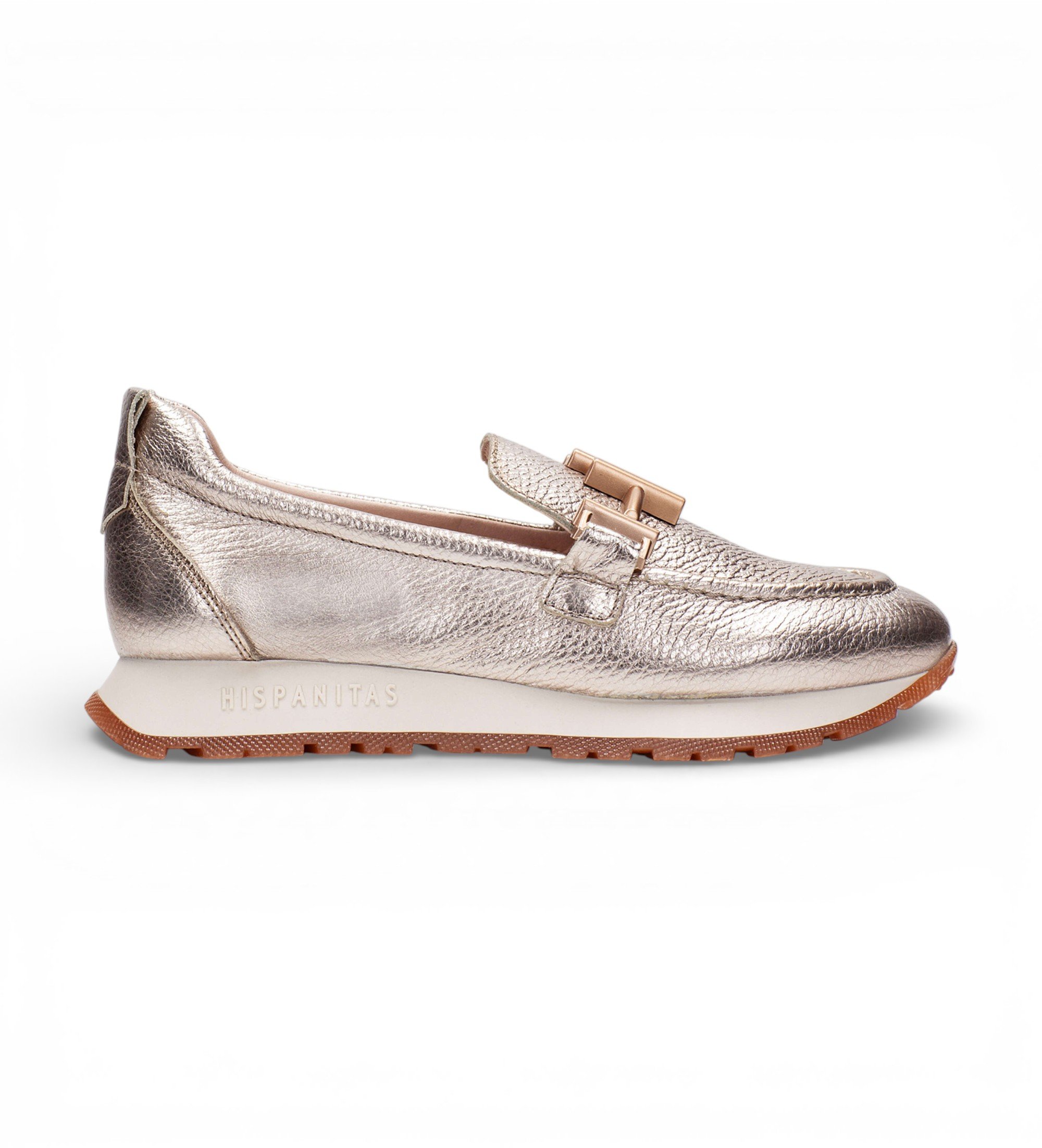 Hispanitas für Damen. HV253949 Turnschuhe Kansas gold (35), Leder, 3 bis 5 cm, Keine, Lässig, Bronze